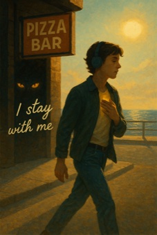 The Pizza Bar Rebirth - An illustration featuring a boy walking inspite of feeling danger, freely!"