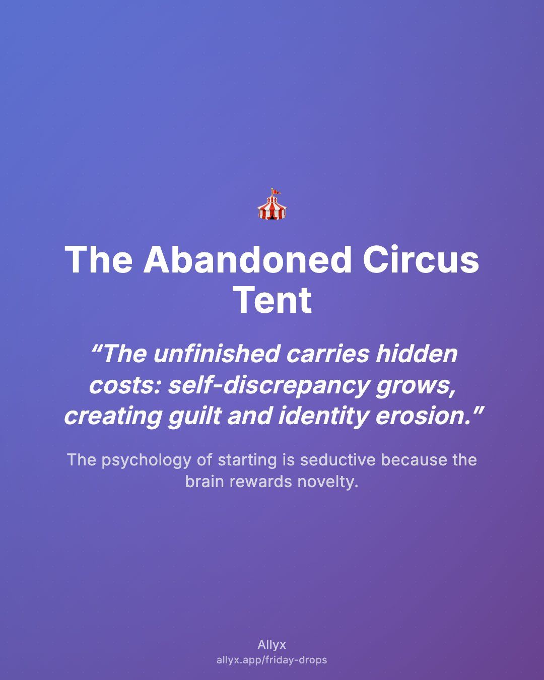 Shareable quote card for The Abandoned Circus Tent