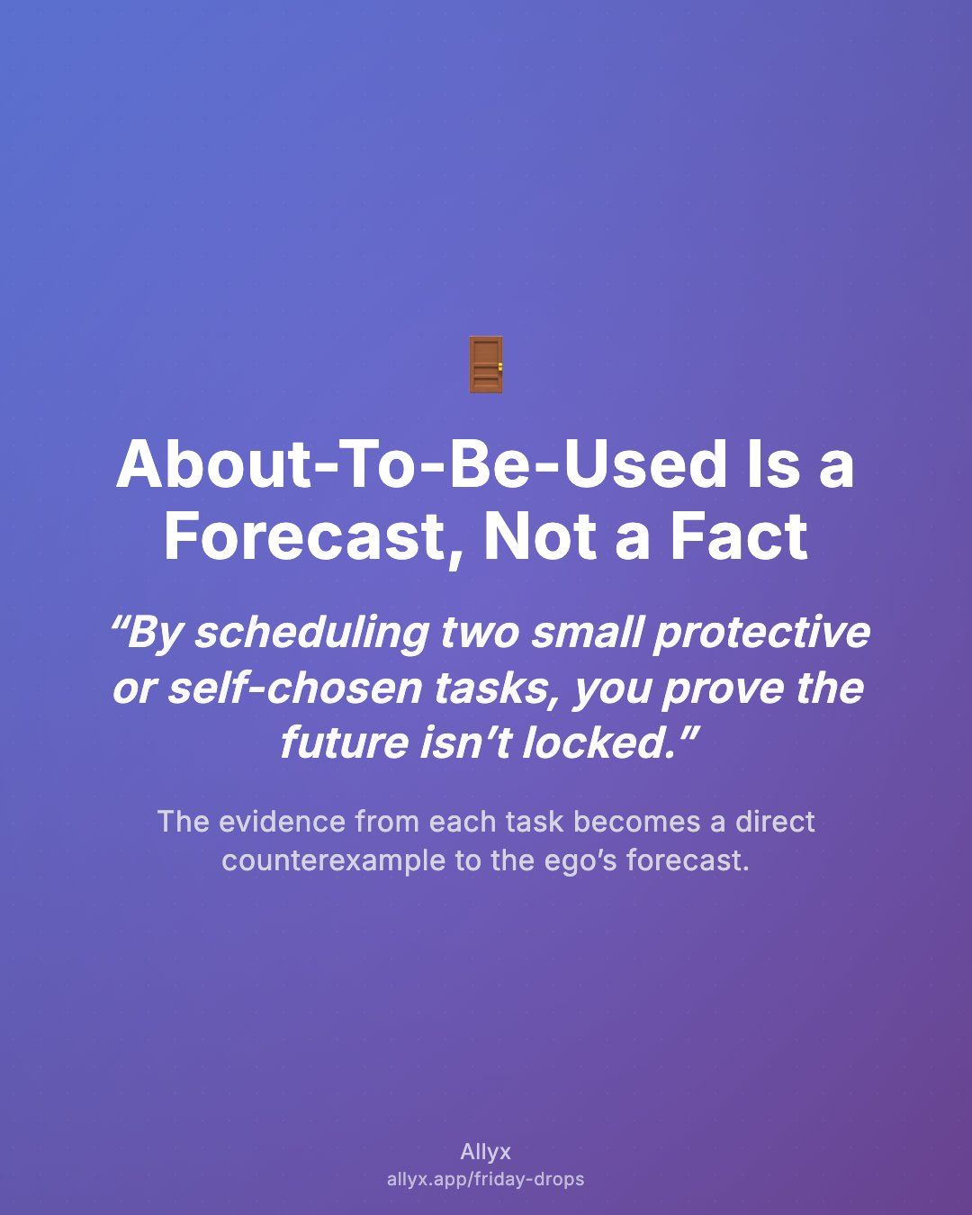 Shareable quote card for About-To-Be-Used Is a Forecast, Not a Fact
