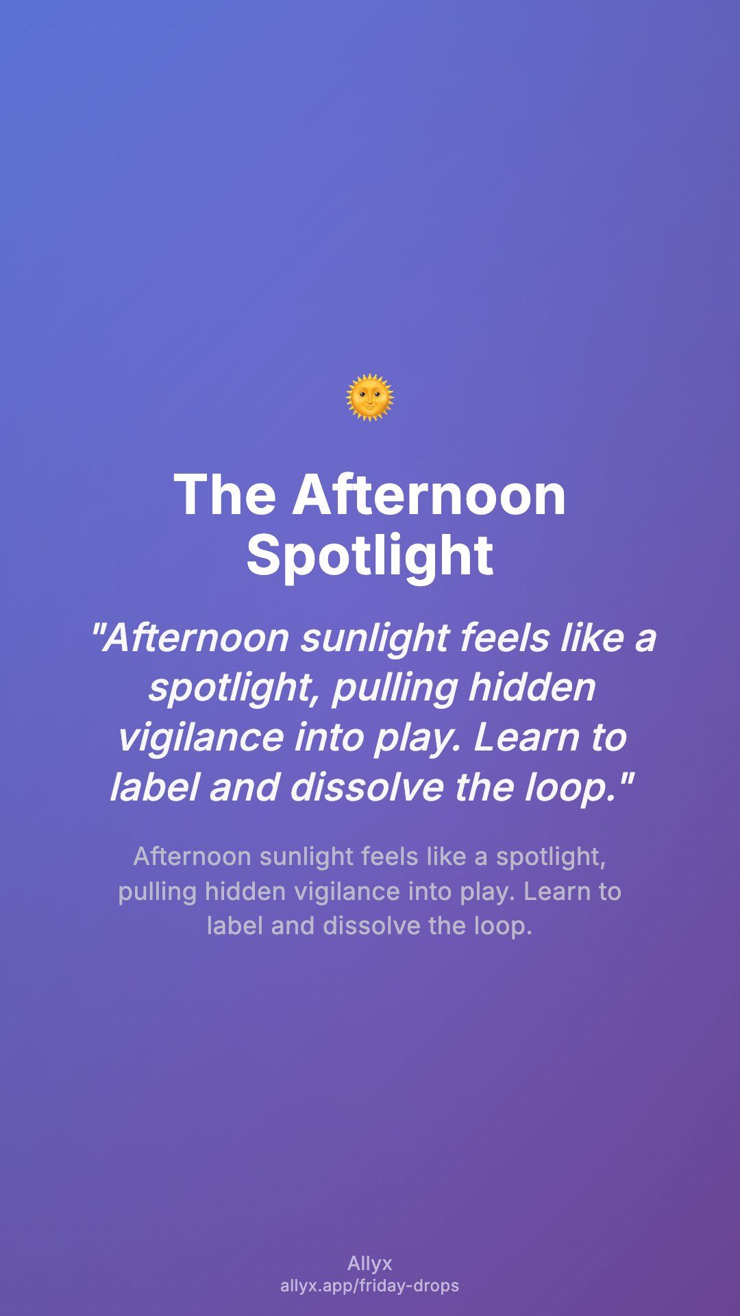 Shareable story card for The Afternoon Spotlight