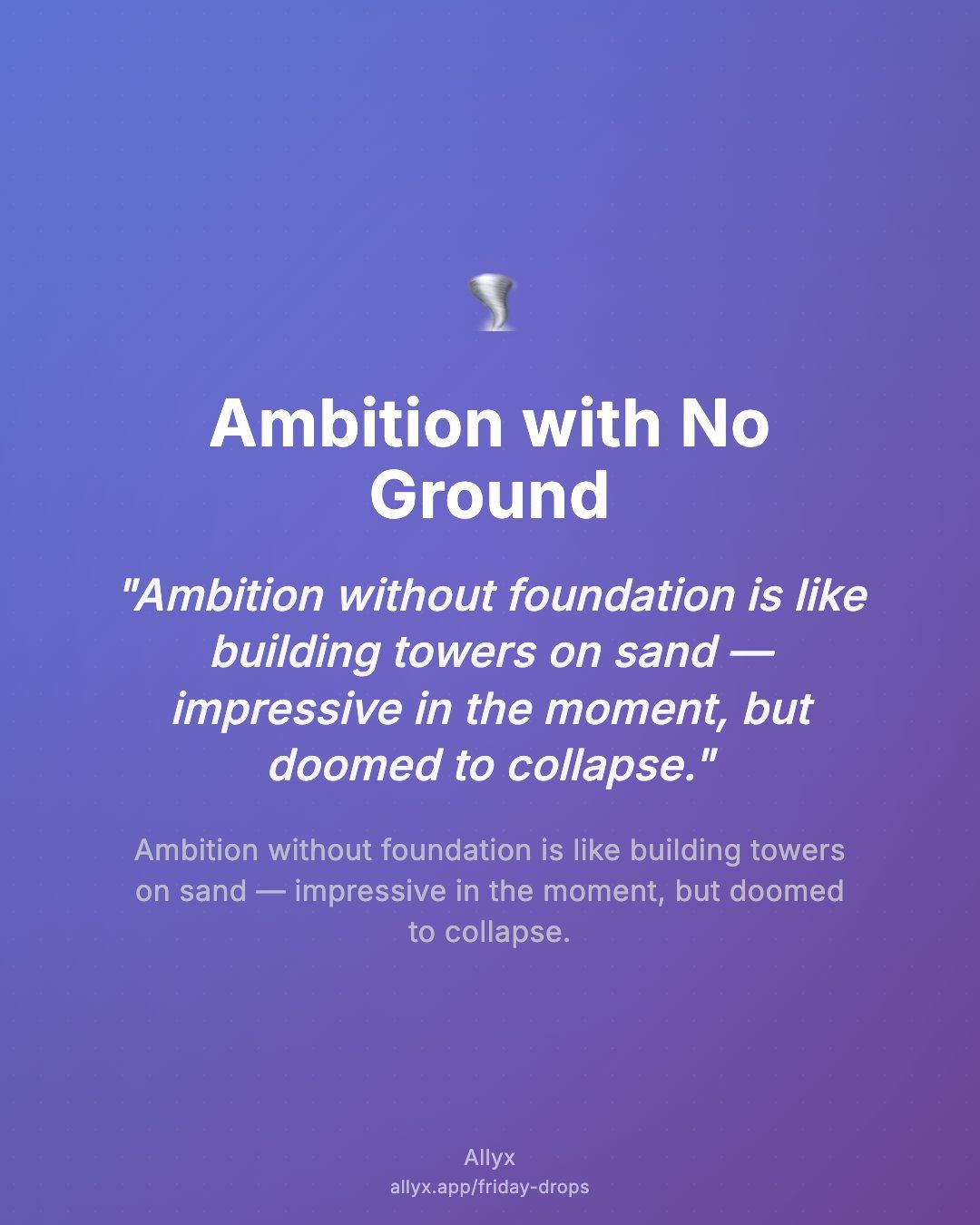 Shareable quote card for Ambition with No Ground