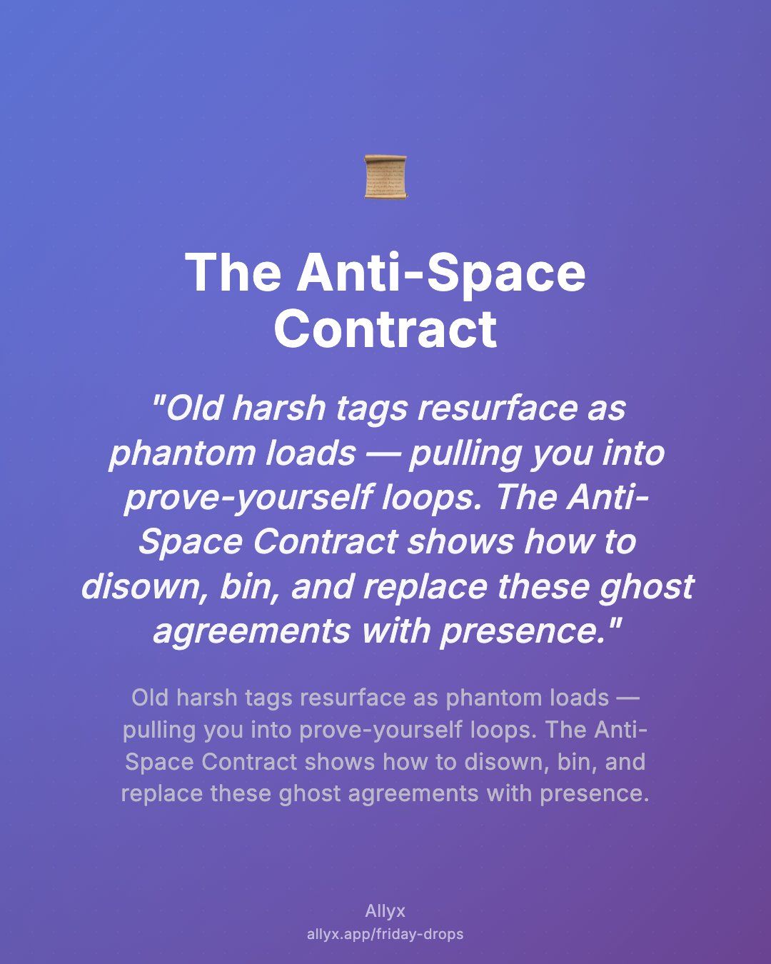 Shareable quote card for The Anti-Space Contract