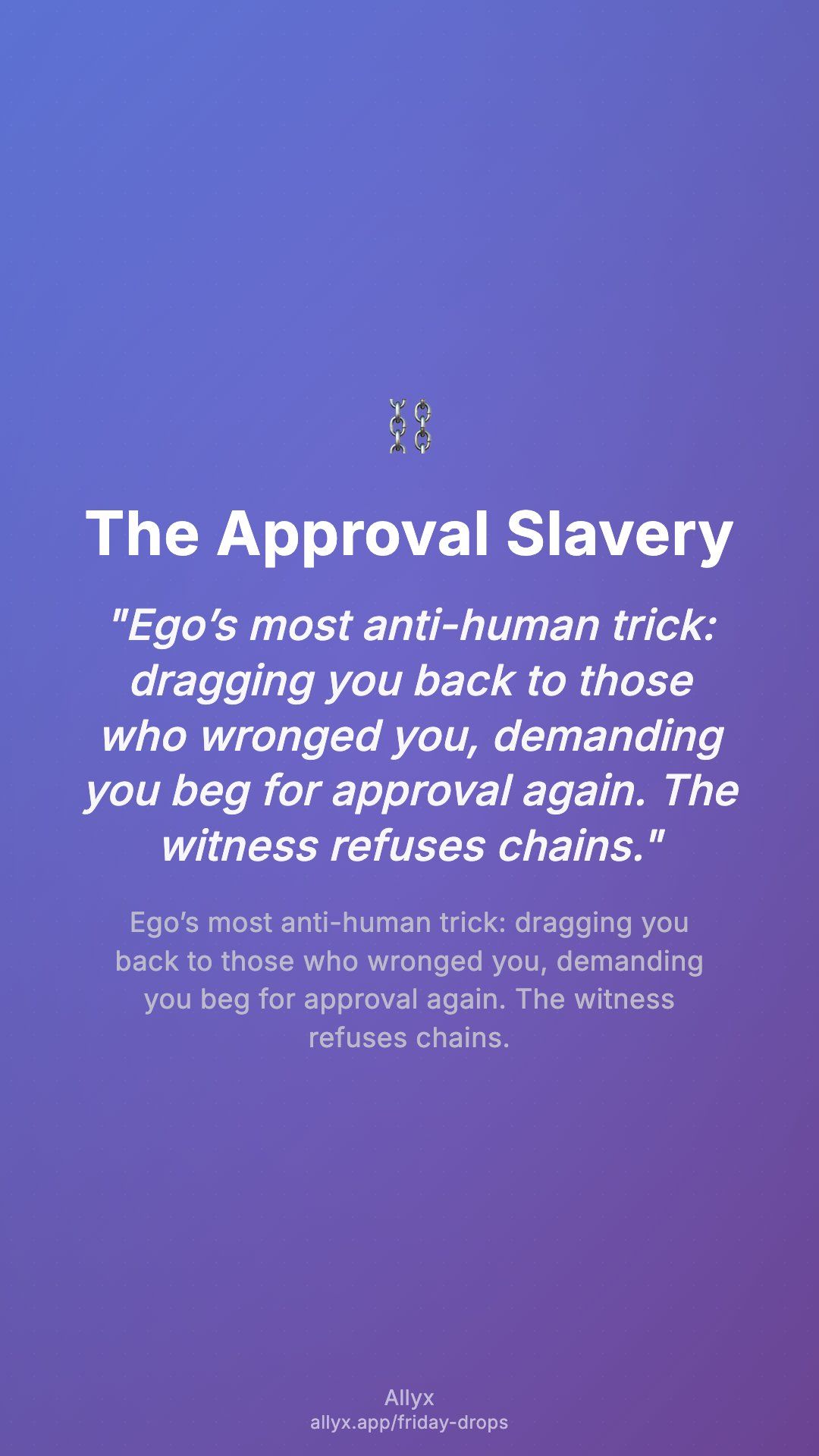 Shareable story card for The Approval Slavery