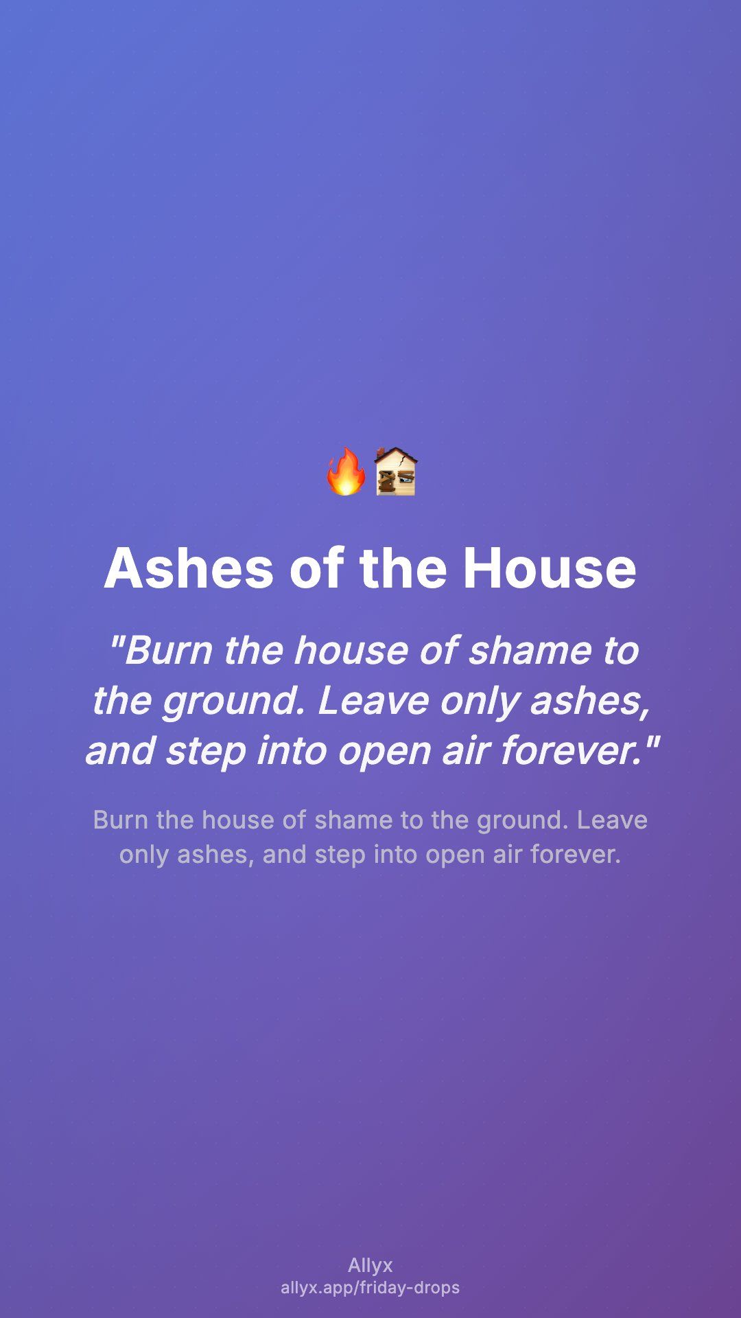 Shareable story card for Ashes of the House