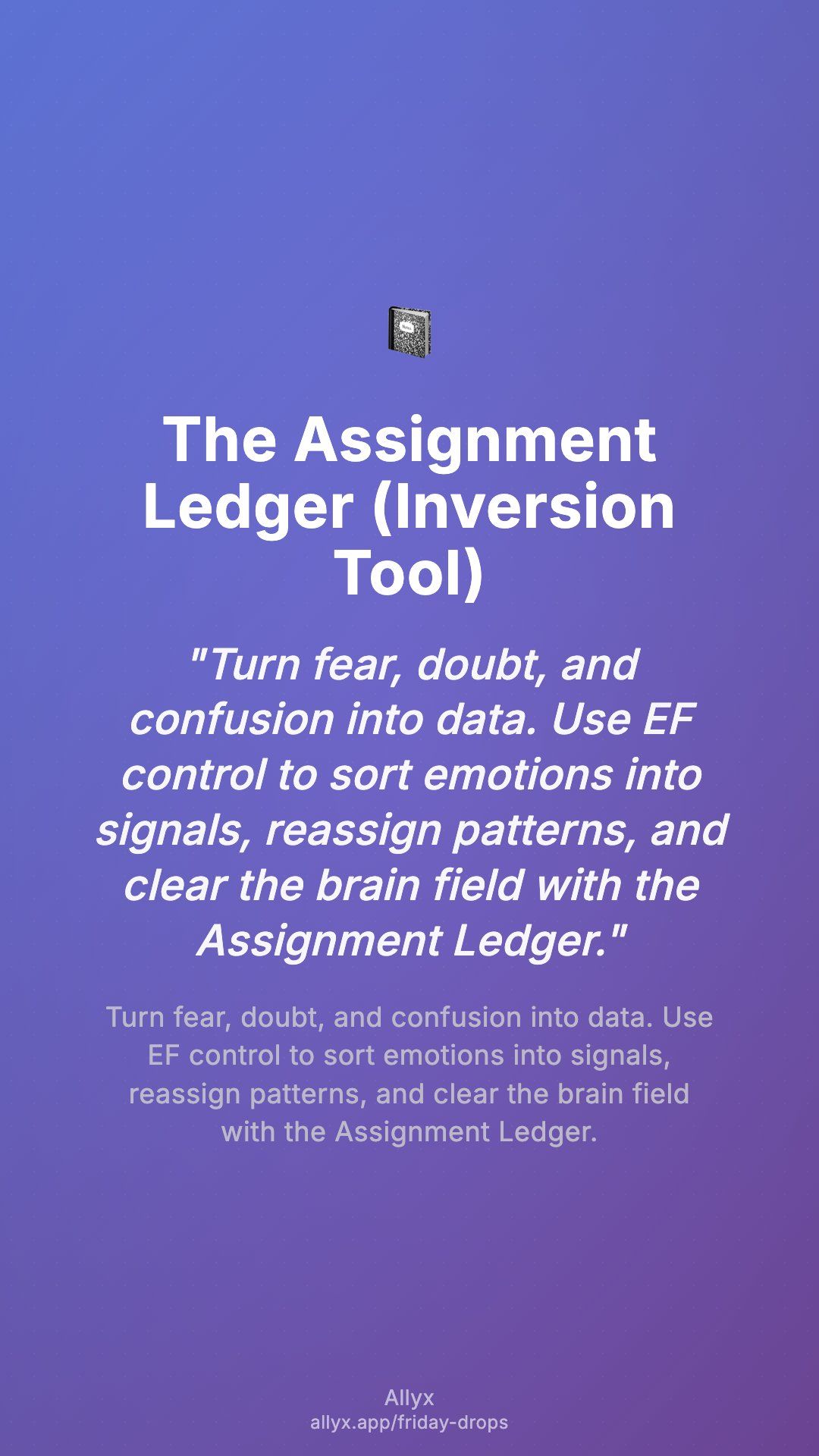Shareable story card for The Assignment Ledger (Inversion Tool)
