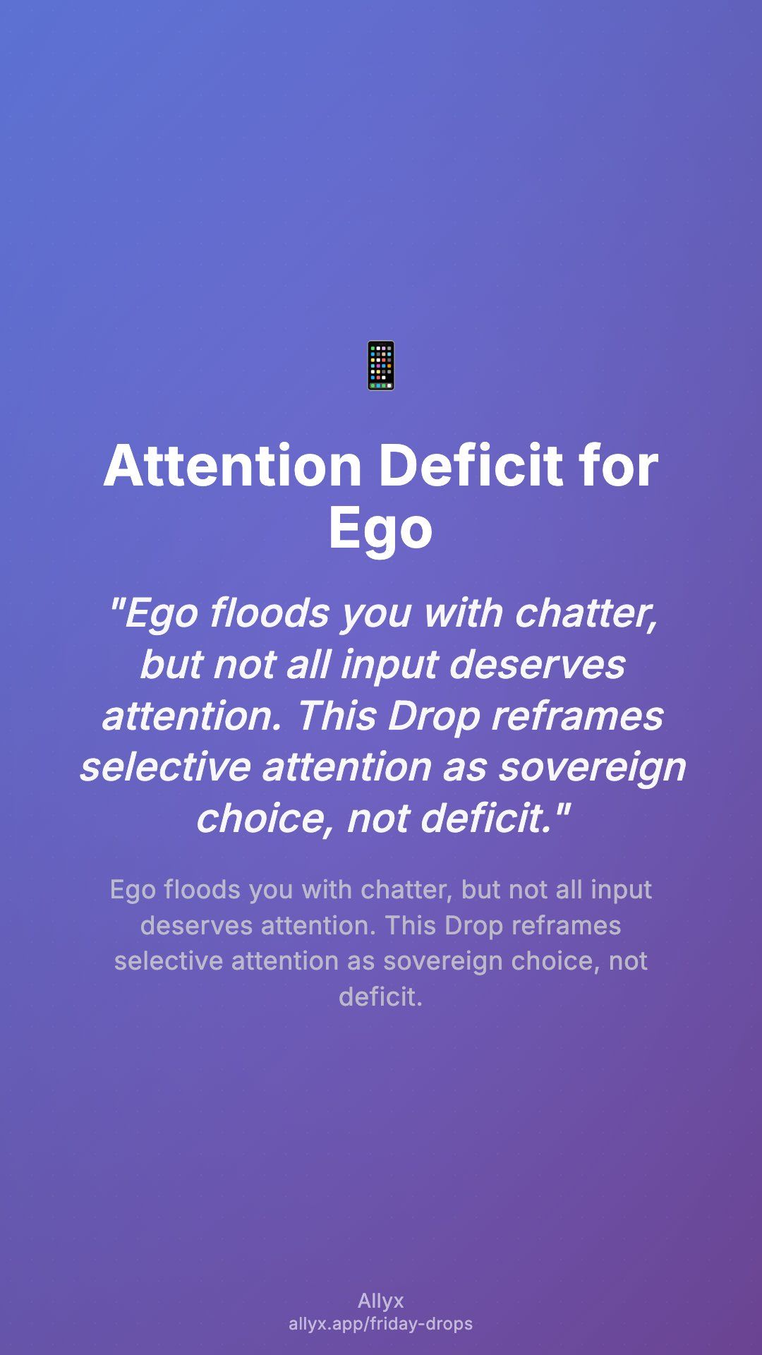 Shareable story card for Attention Deficit for Ego