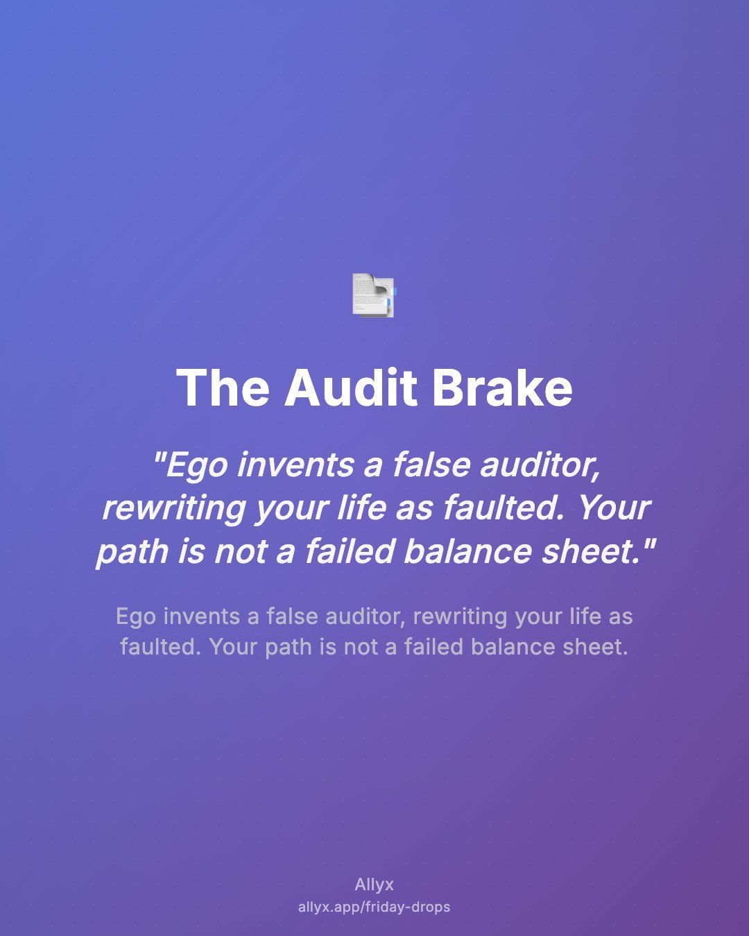 Shareable quote card for The Audit Brake