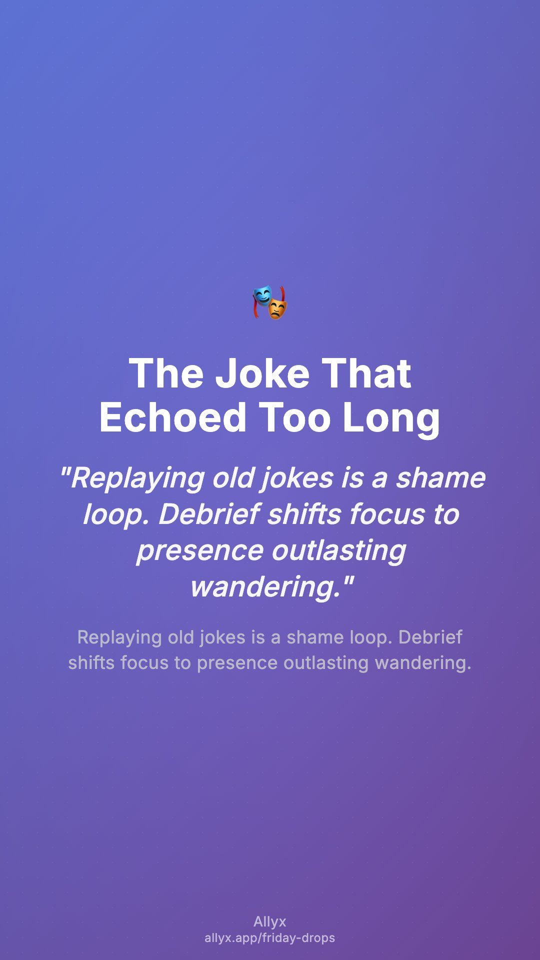 Shareable story card for The Joke That Echoed Too Long