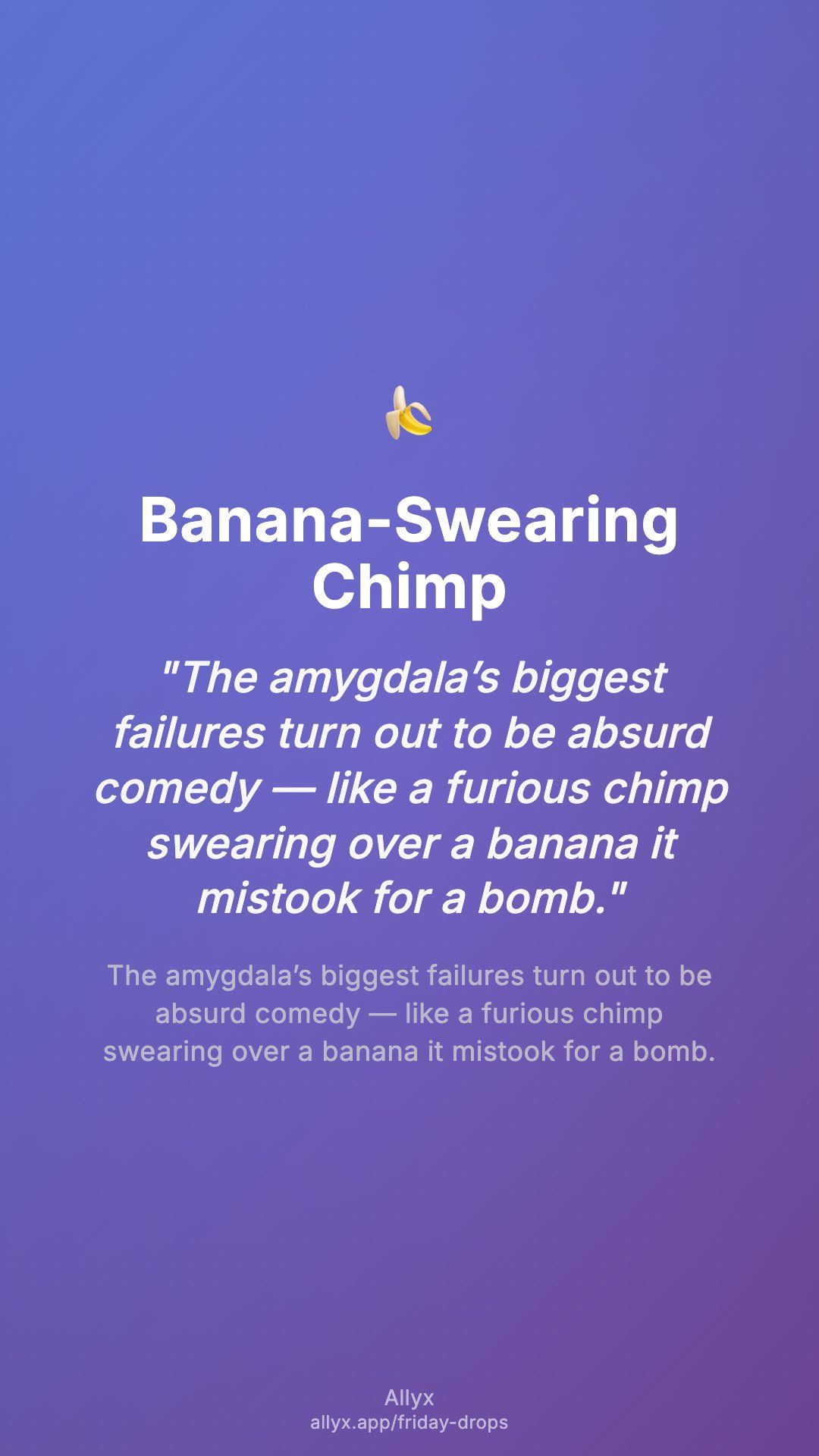 Shareable story card for Banana-Swearing Chimp