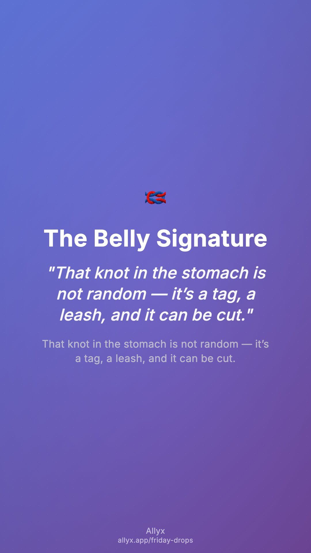 Shareable story card for The Belly Signature