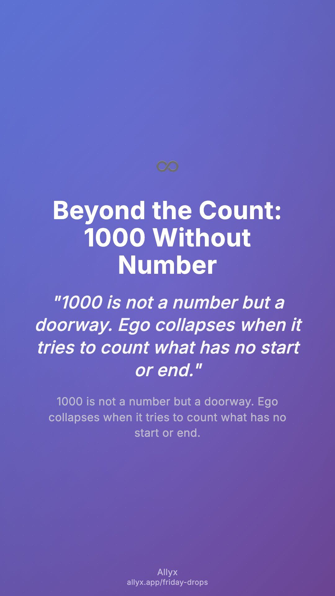 Shareable story card for Beyond the Count: 1000 Without Number
