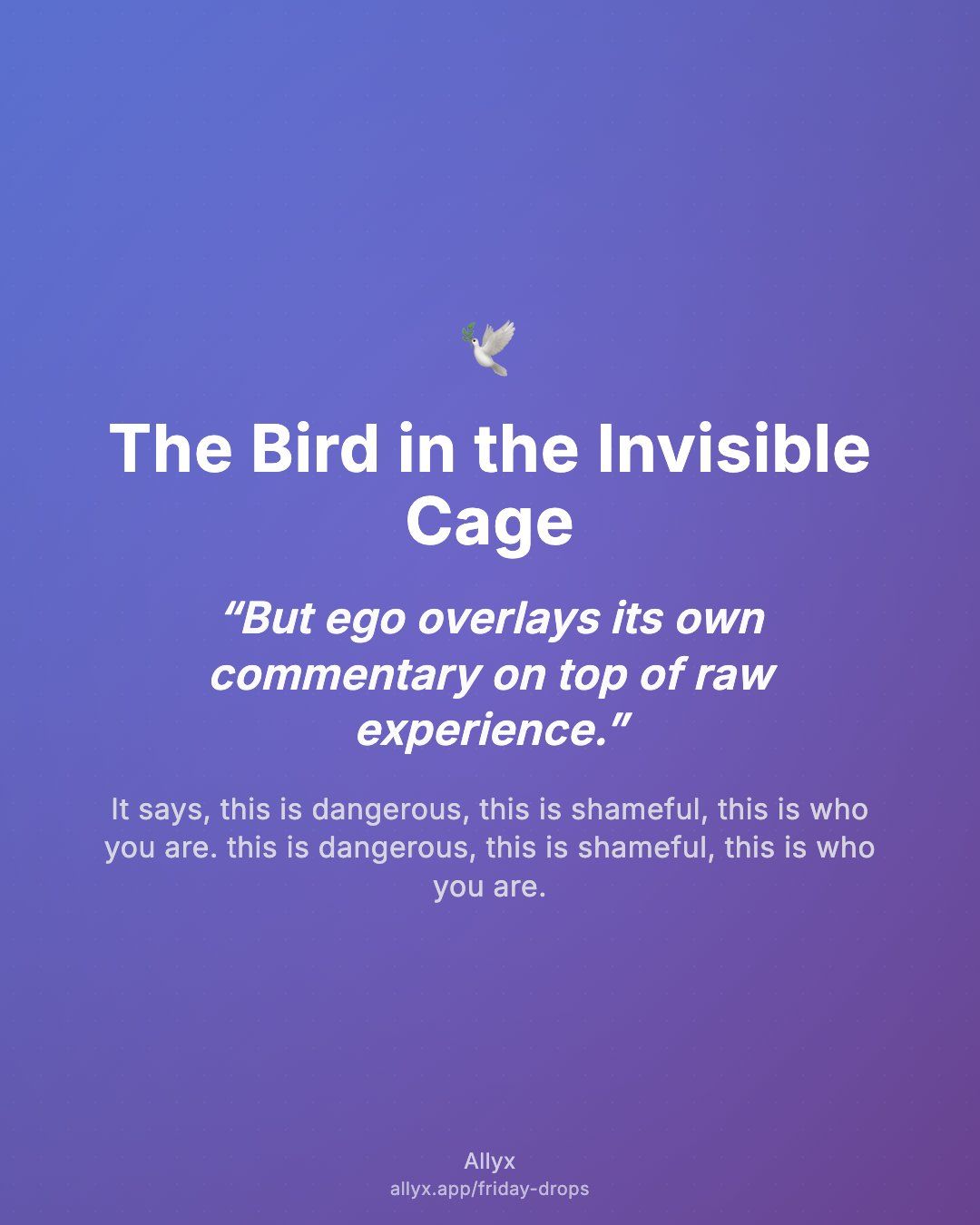 Shareable quote card for The Bird in the Invisible Cage
