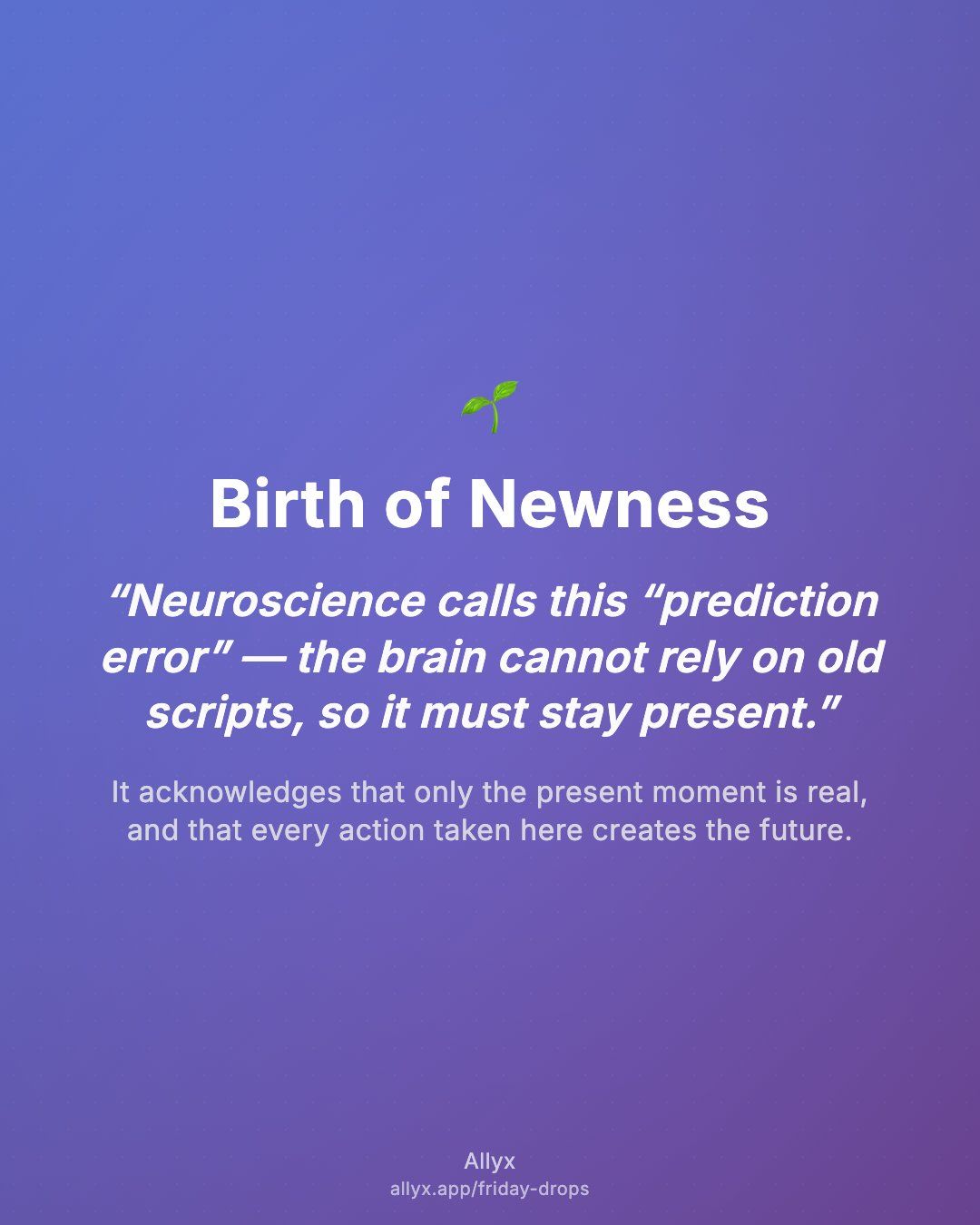 Shareable quote card for Birth of Newness