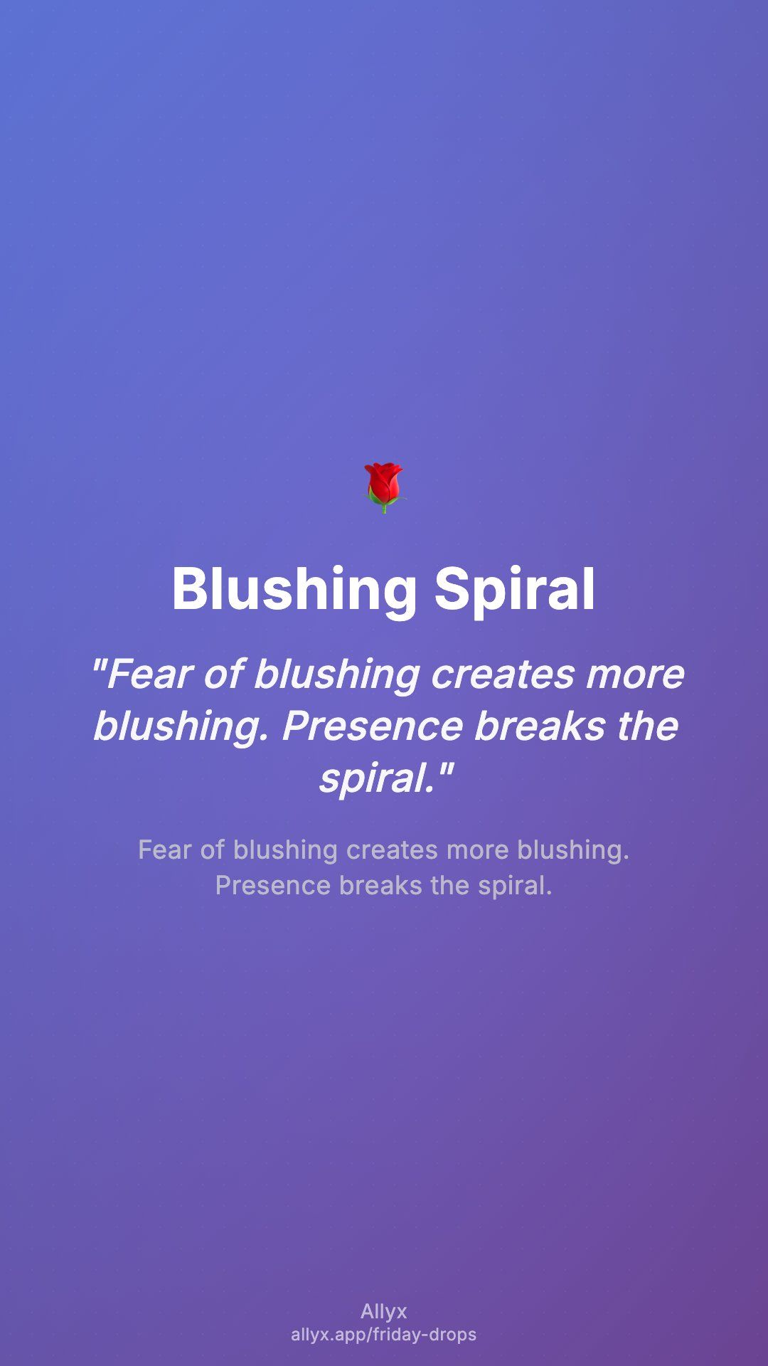 Shareable story card for Blushing Spiral