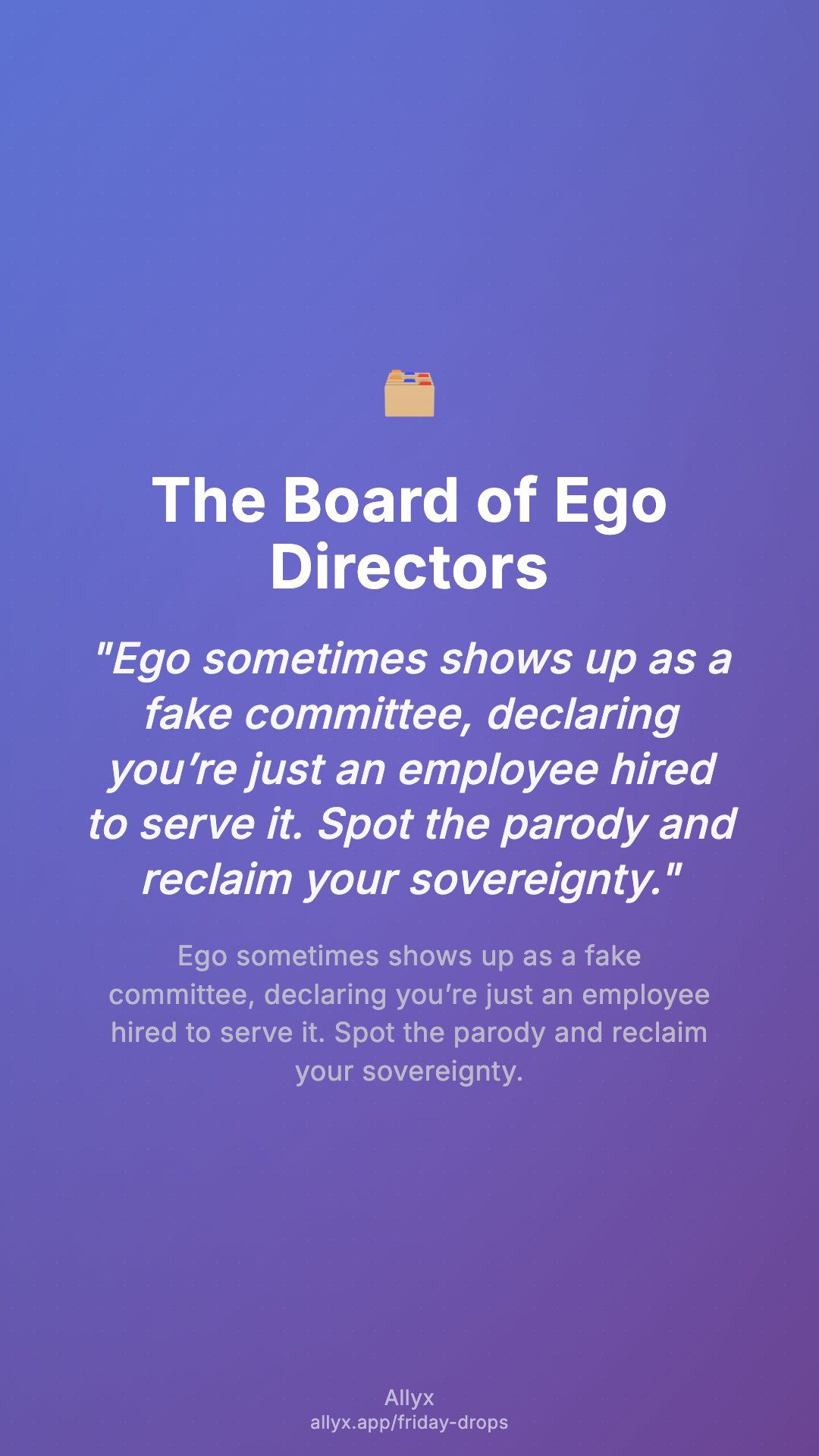 Shareable story card for The Board of Ego Directors