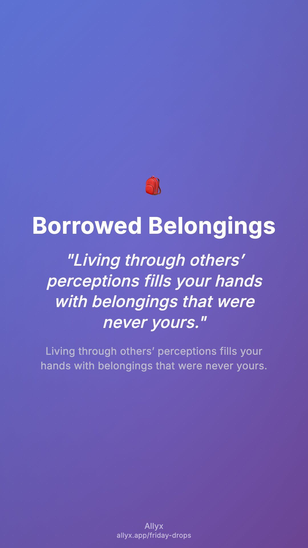 Shareable story card for Borrowed Belongings
