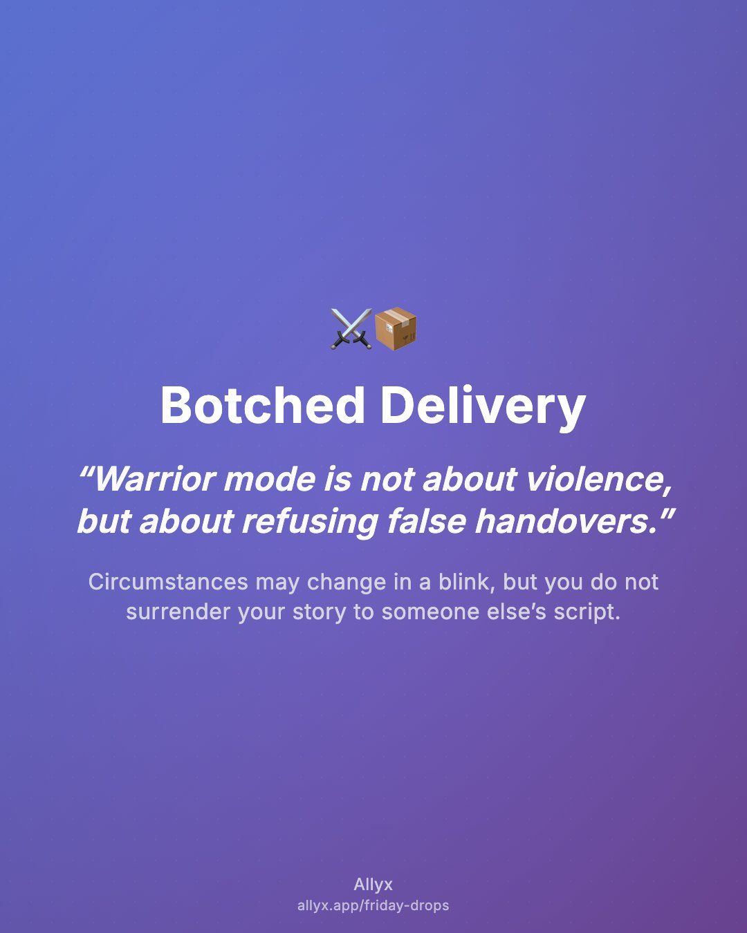 Shareable quote card for Botched Delivery