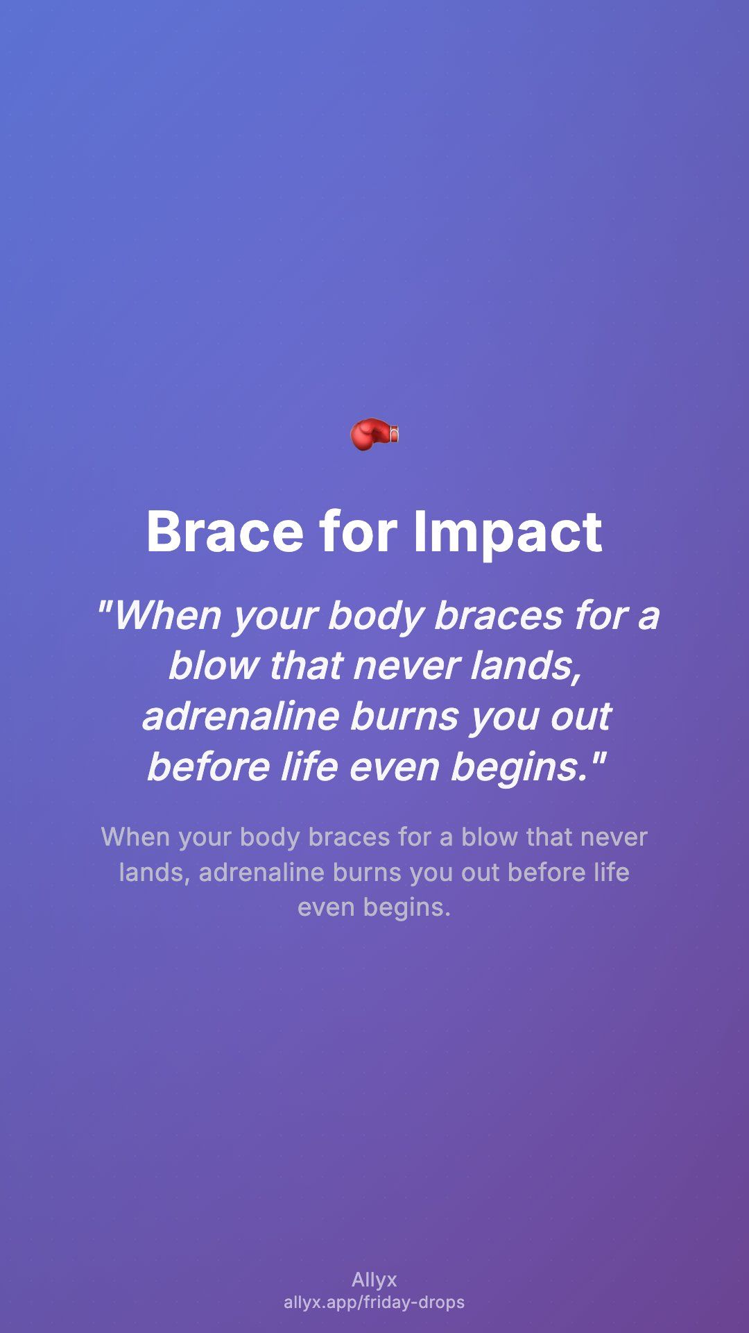 Shareable story card for Brace for Impact