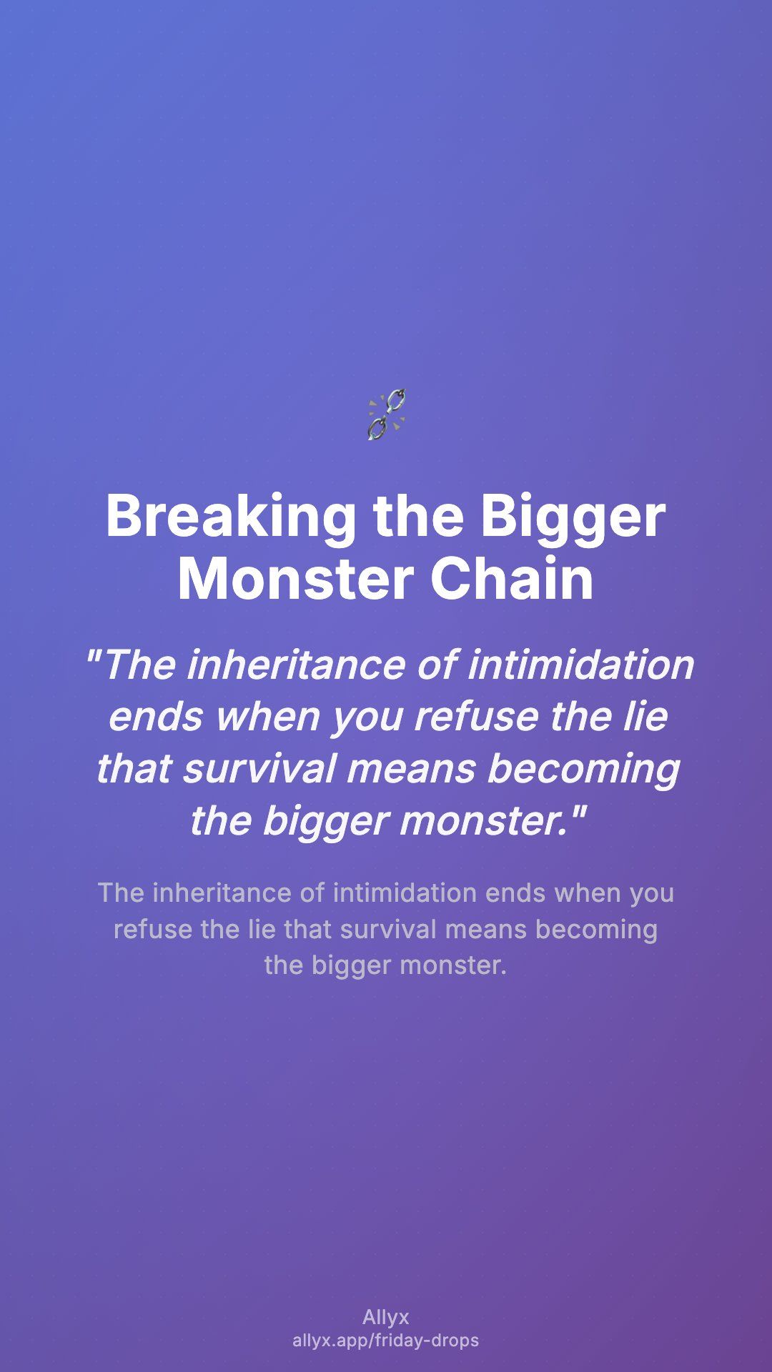 Shareable story card for Breaking the Bigger Monster Chain