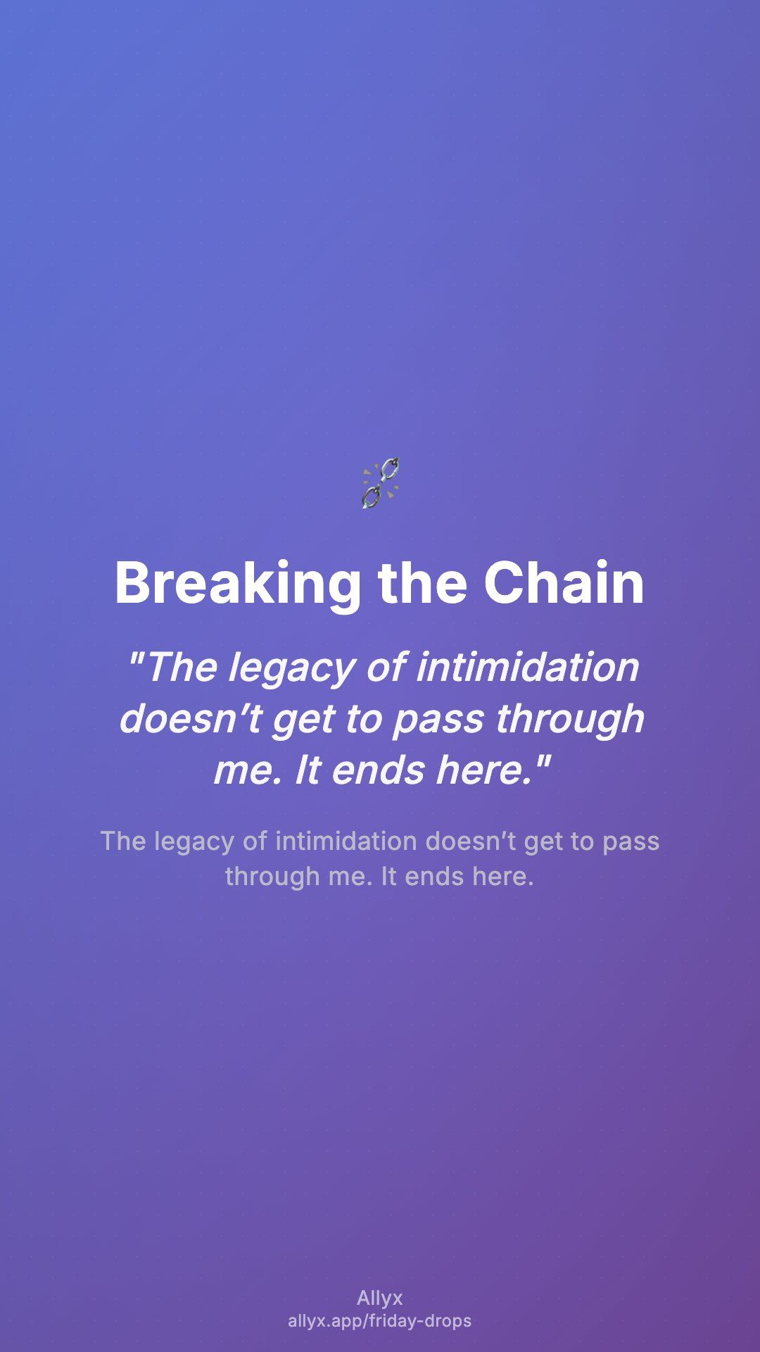 Shareable story card for Breaking the Chain