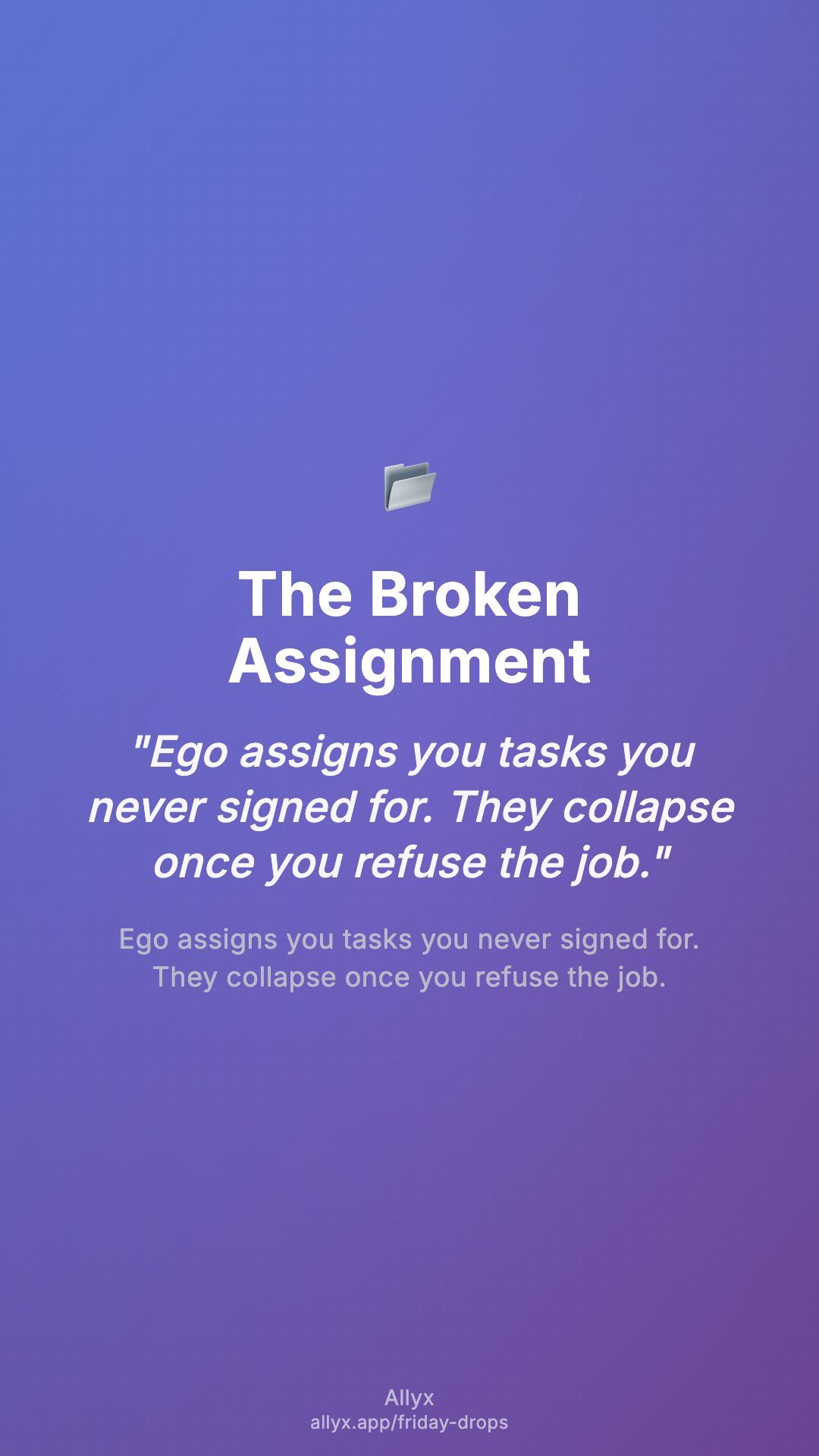 Shareable story card for The Broken Assignment
