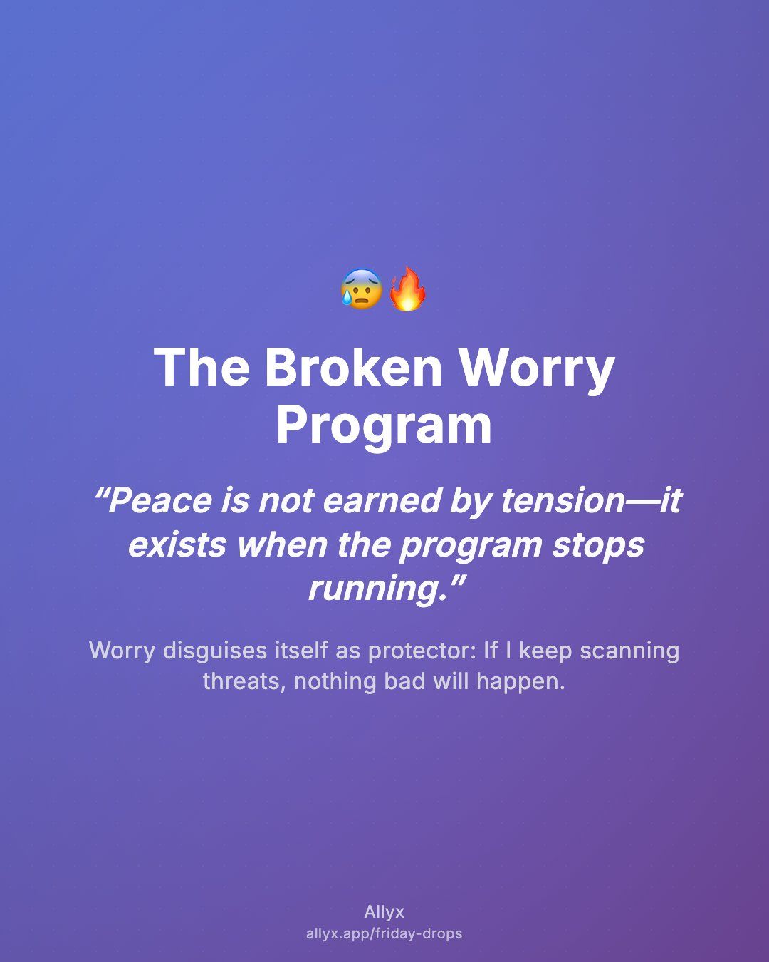 Shareable quote card for The Broken Worry Program