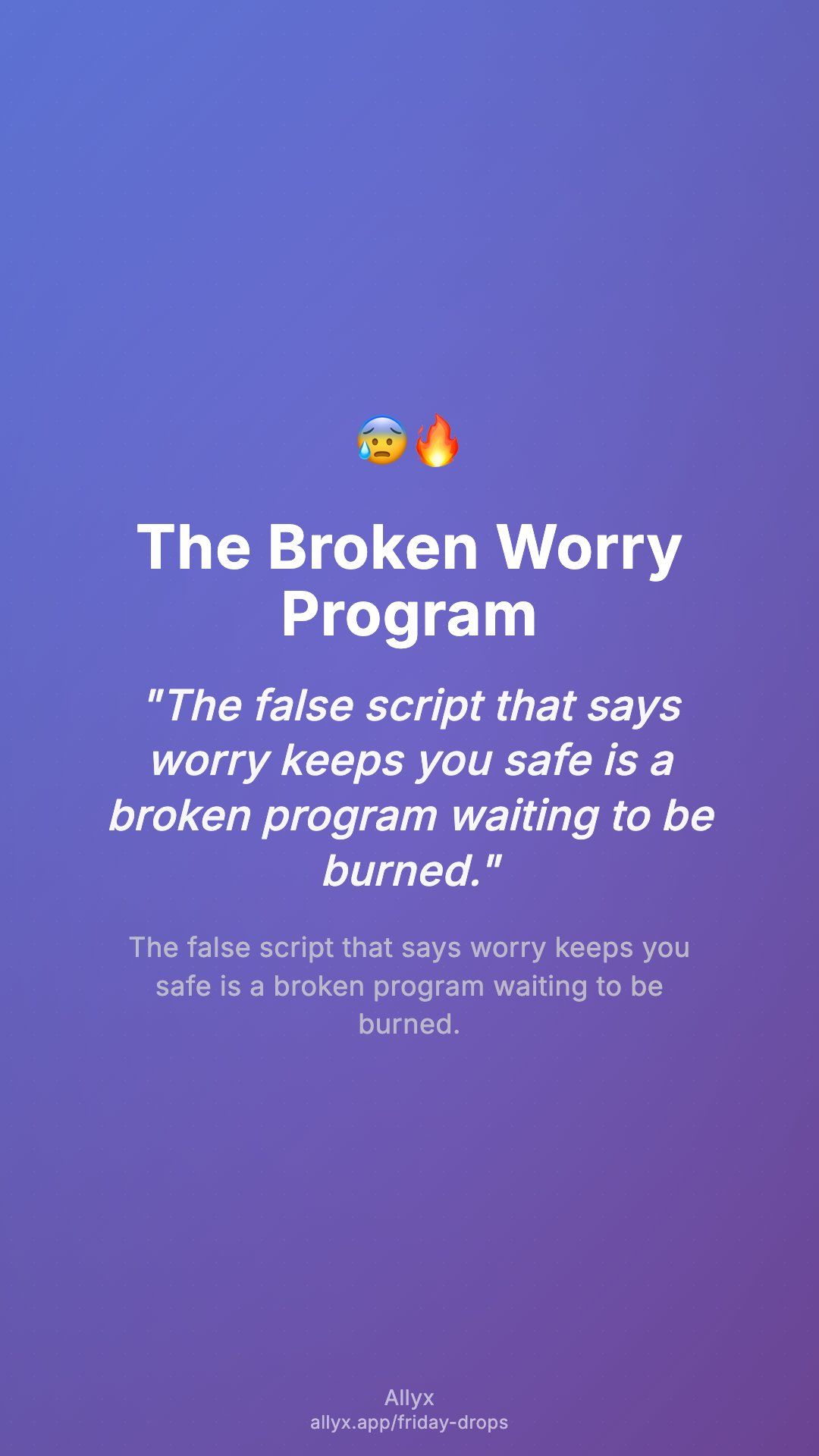 Shareable story card for The Broken Worry Program