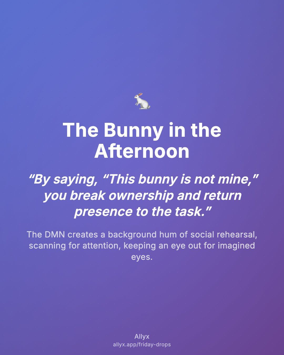 Shareable quote card for The Bunny in the Afternoon