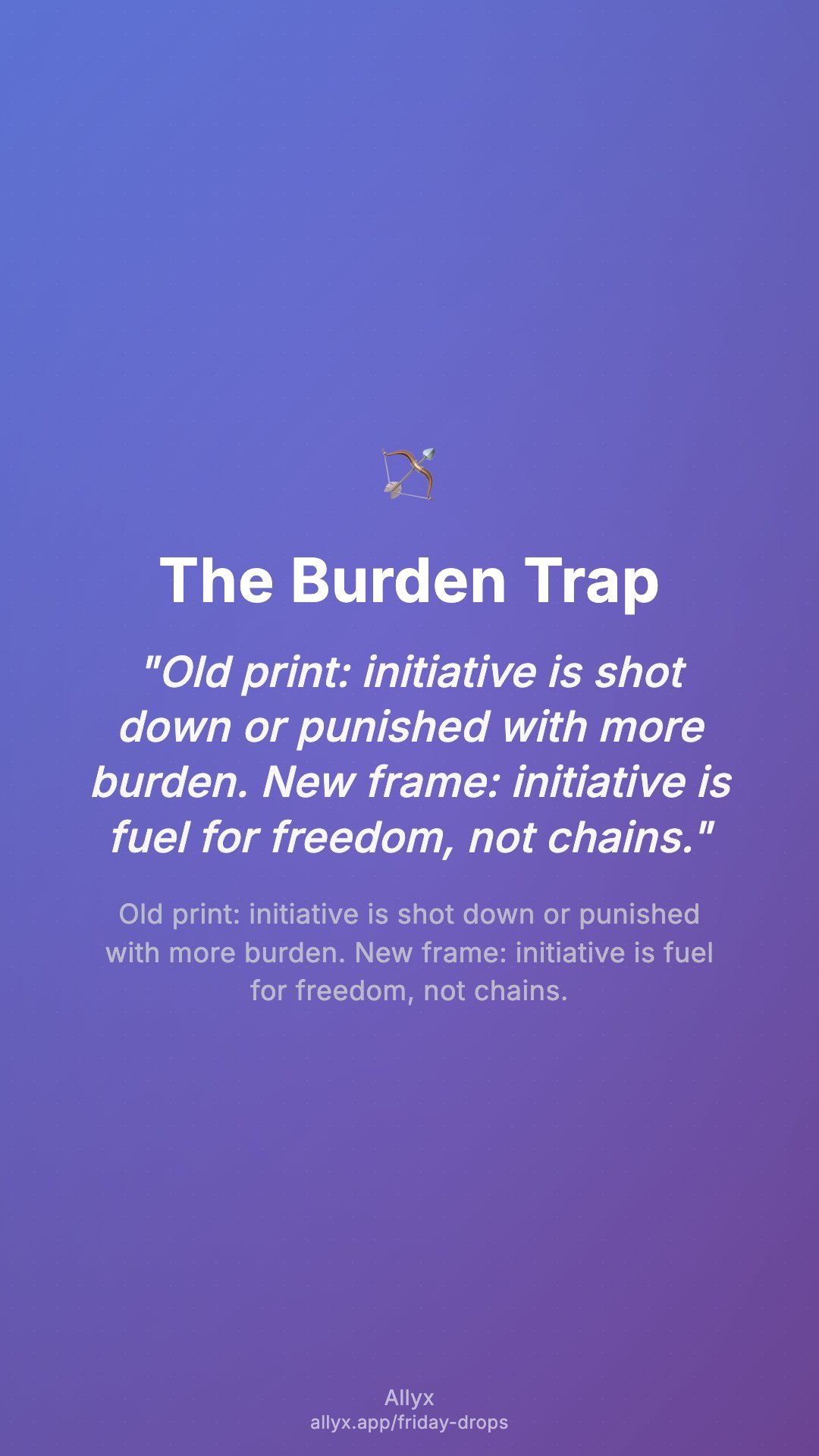 Shareable story card for The Burden Trap