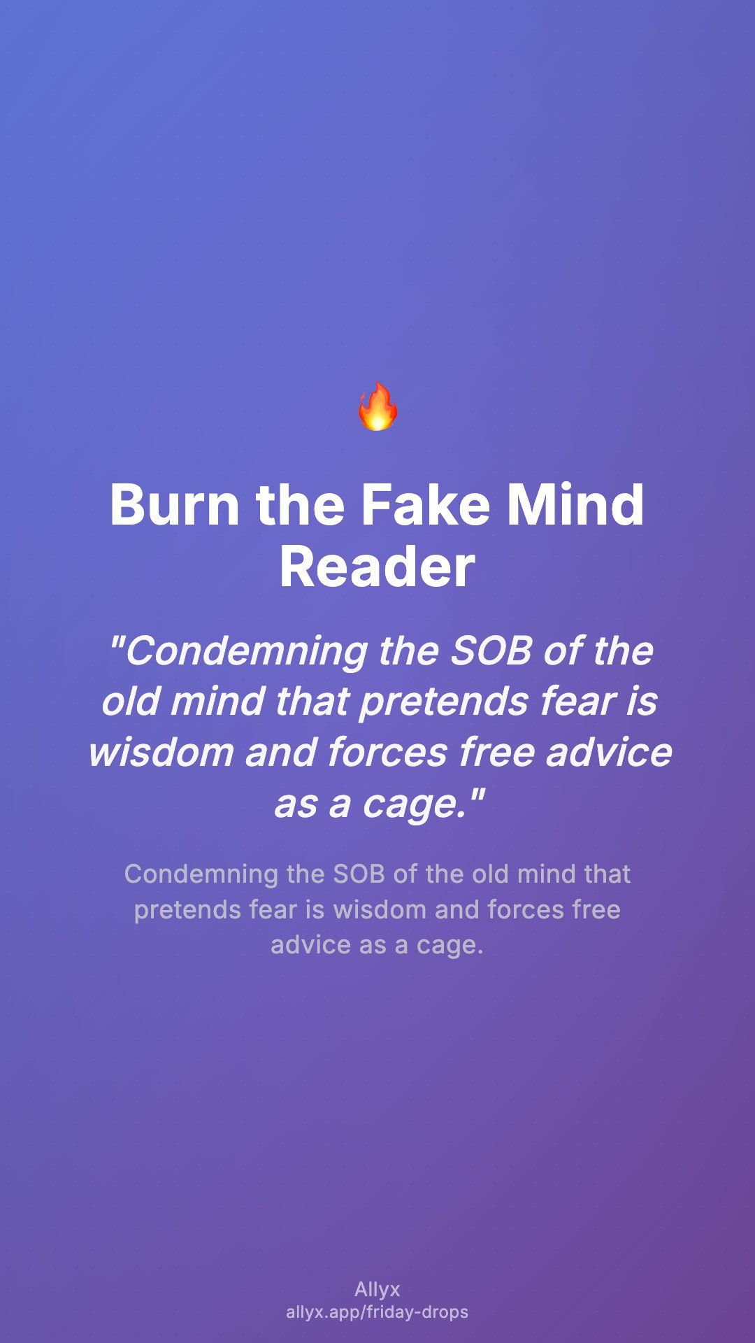 Shareable story card for Burn the Fake Mind Reader