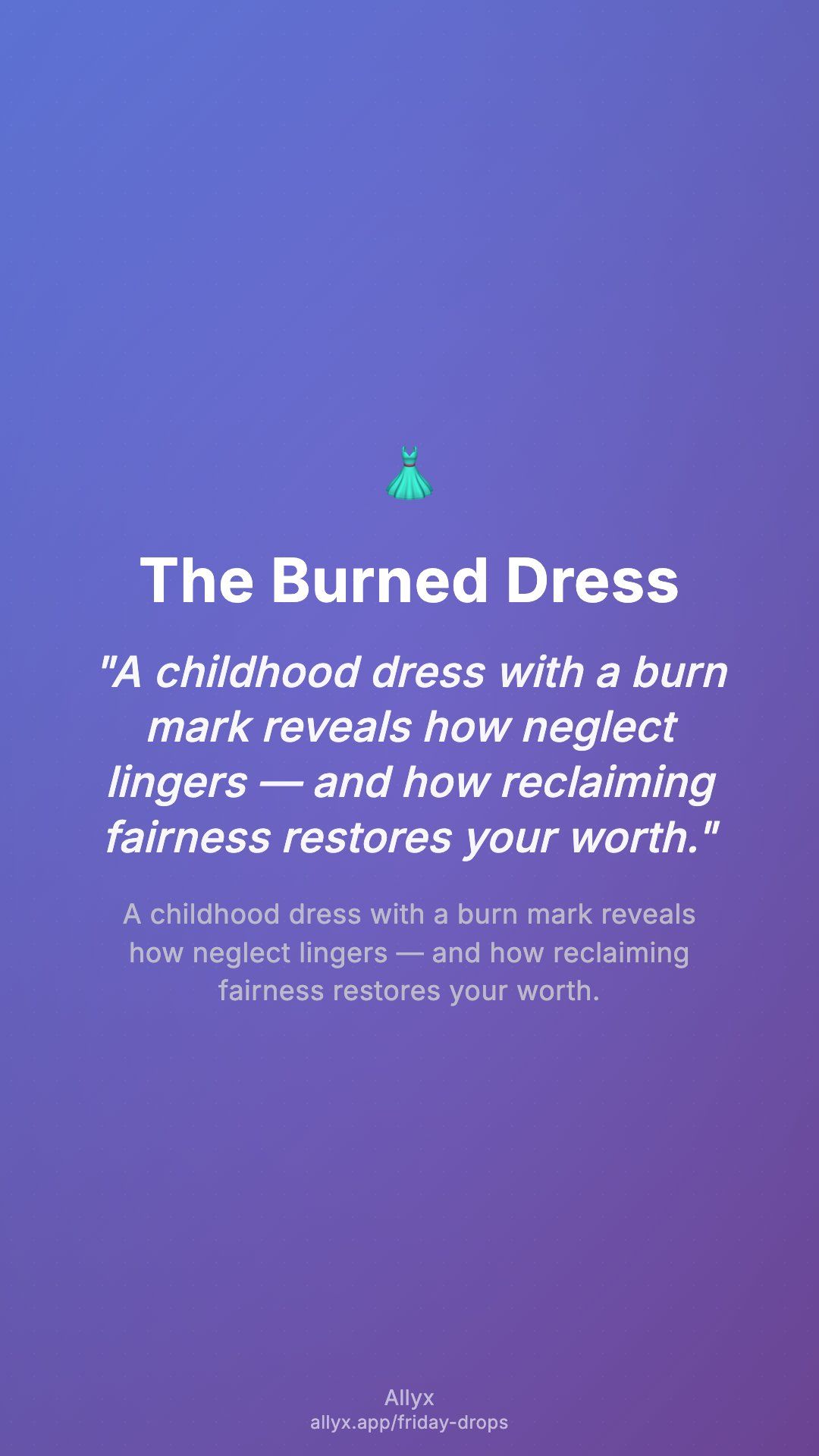 Shareable story card for The Burned Dress