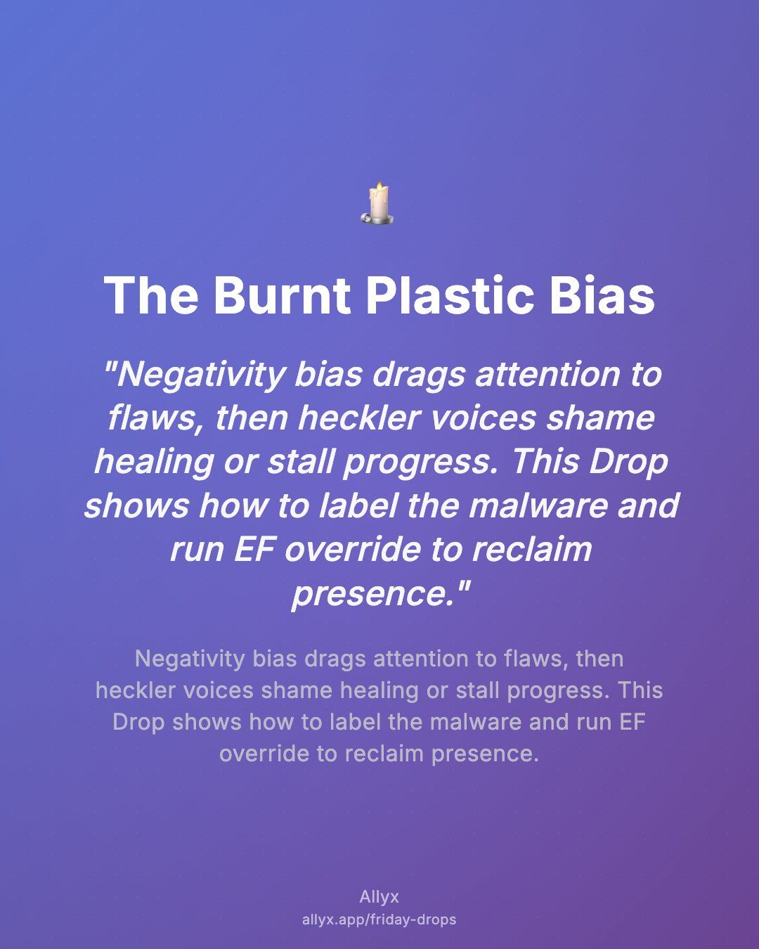 Shareable quote card for The Burnt Plastic Bias