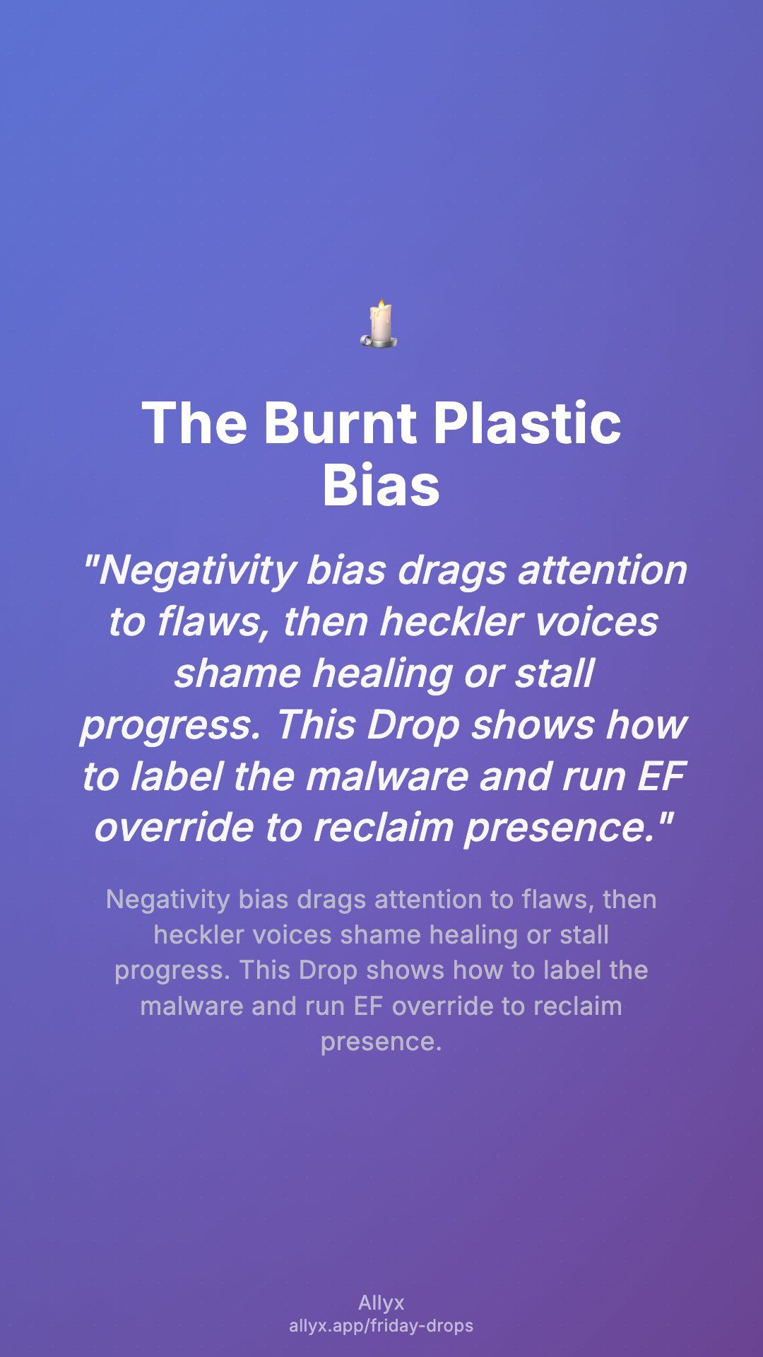 Shareable story card for The Burnt Plastic Bias