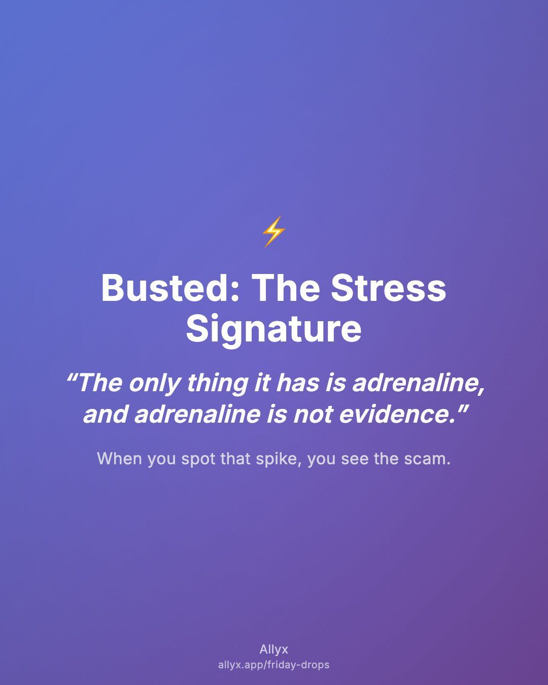 Shareable quote card for Busted: The Stress Signature