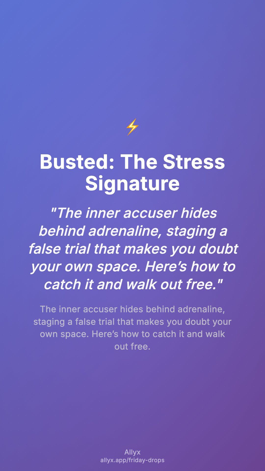Shareable story card for Busted: The Stress Signature