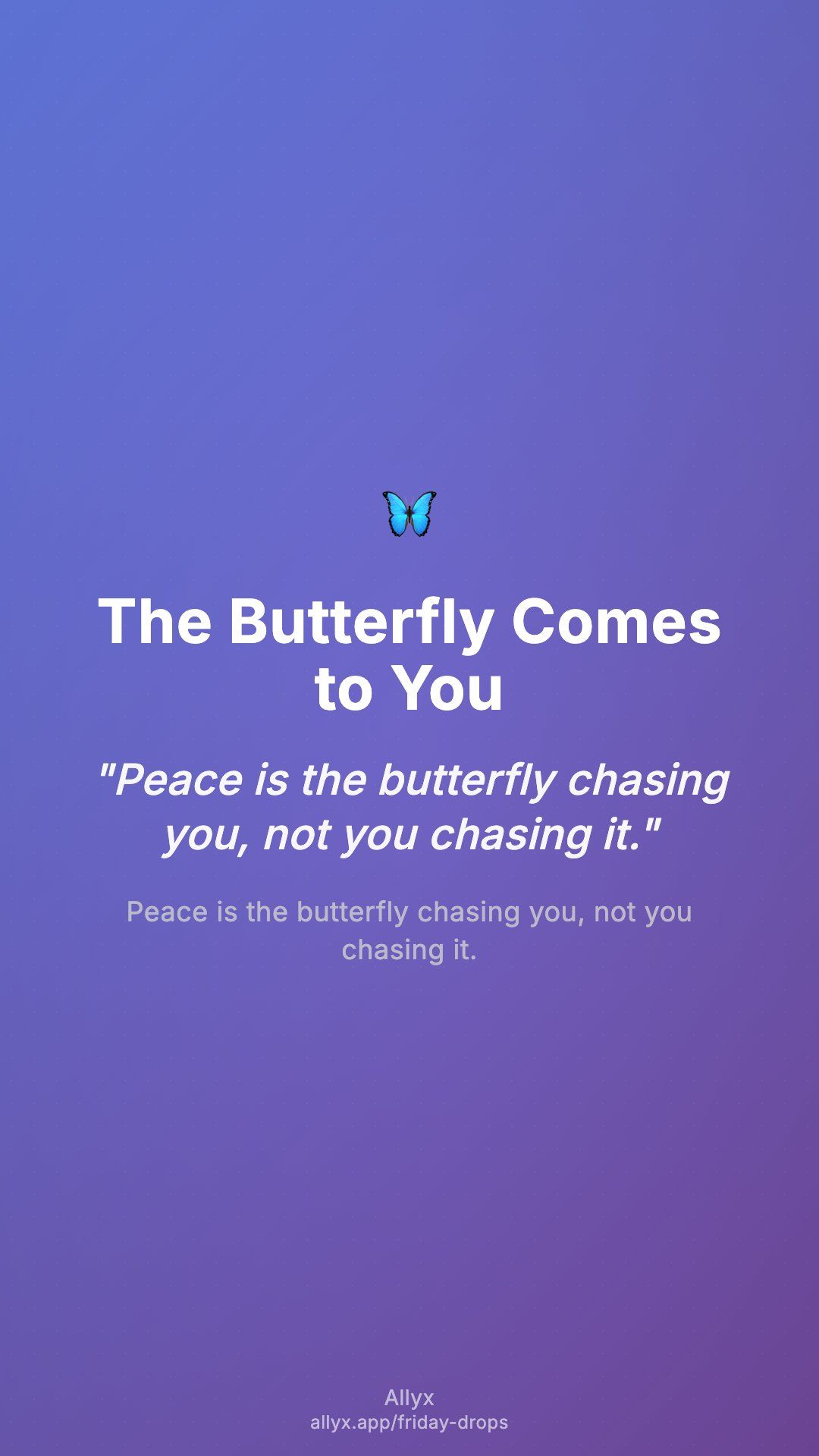 Shareable story card for The Butterfly Comes to You