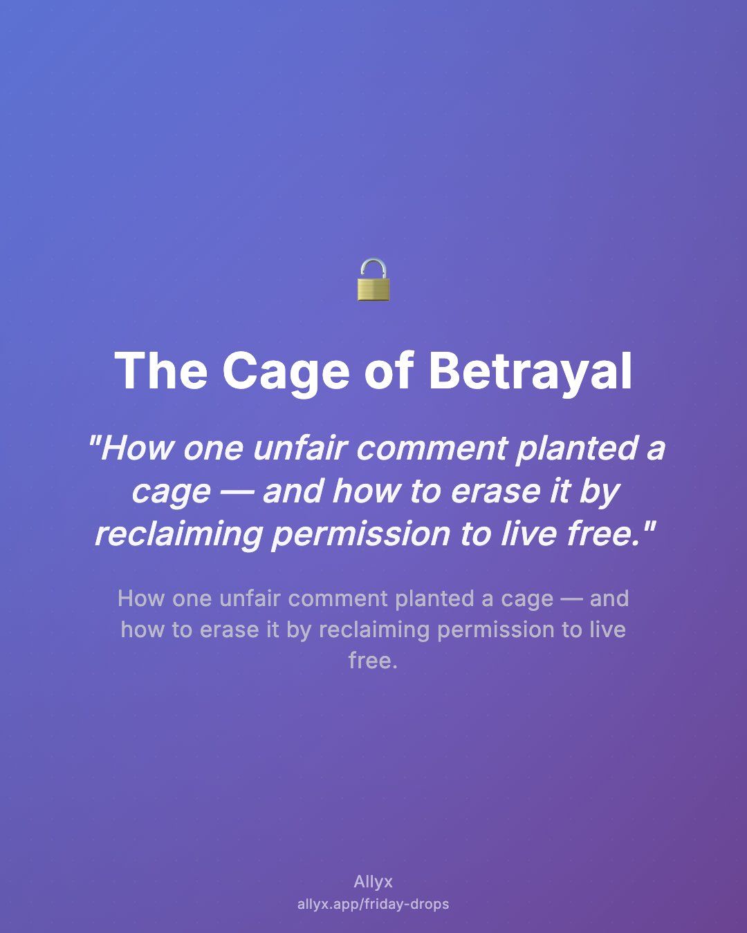 Shareable quote card for The Cage of Betrayal