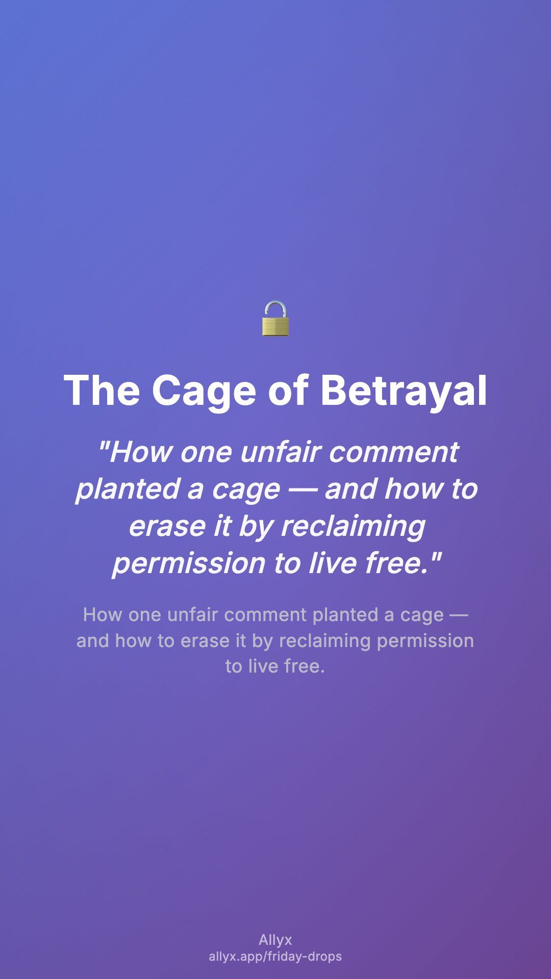 Shareable story card for The Cage of Betrayal