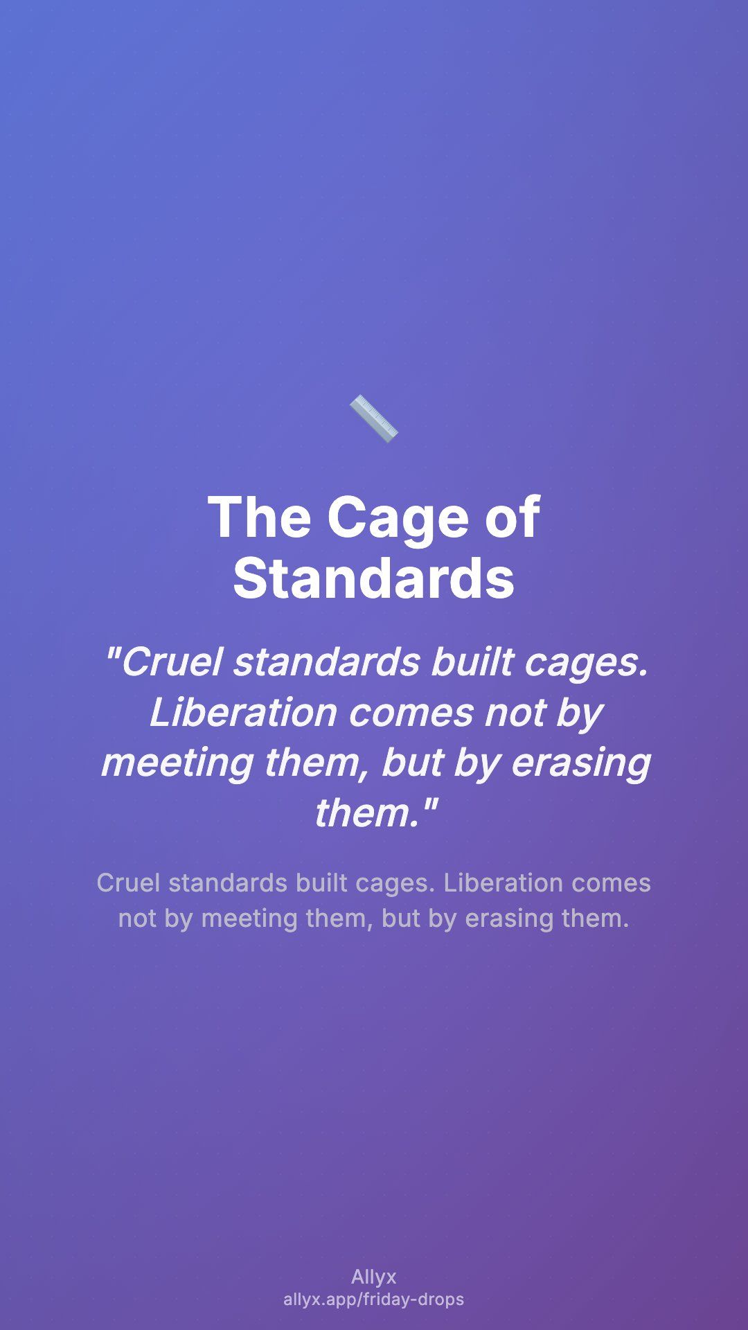 Shareable story card for The Cage of Standards