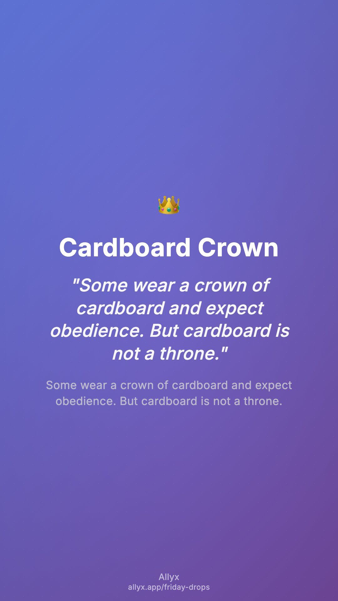 Shareable story card for Cardboard Crown