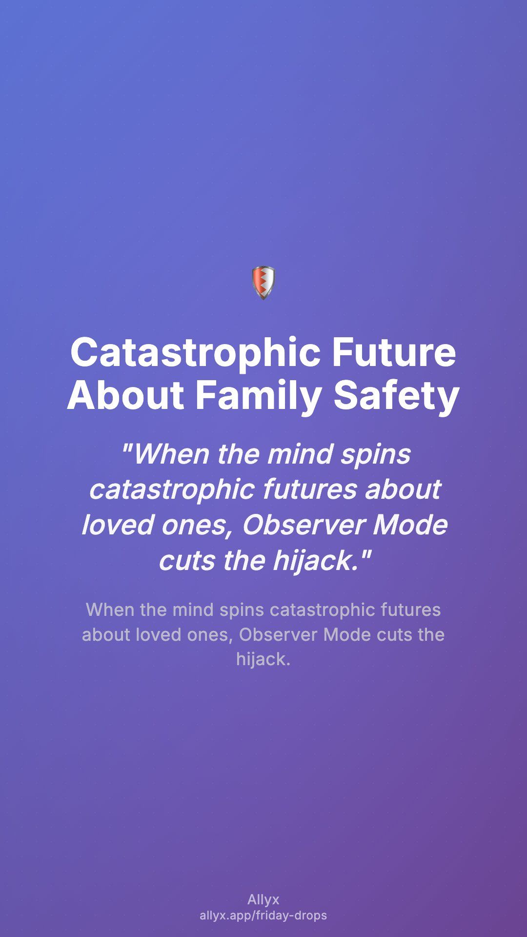Shareable story card for Catastrophic Future About Family Safety