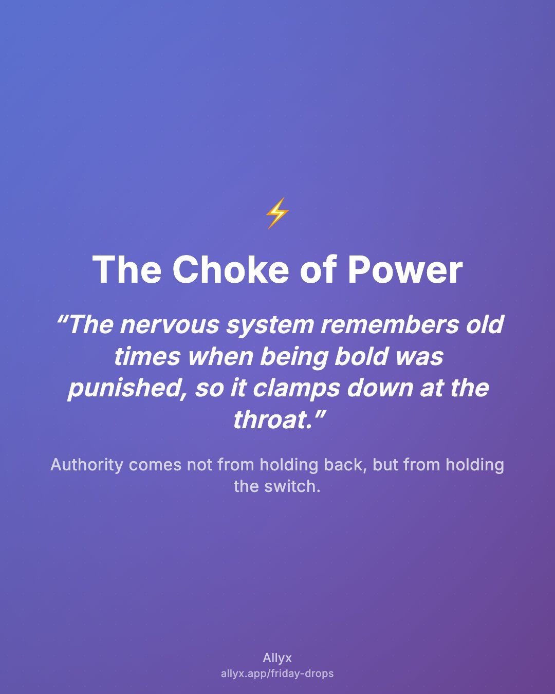 Shareable quote card for The Choke of Power