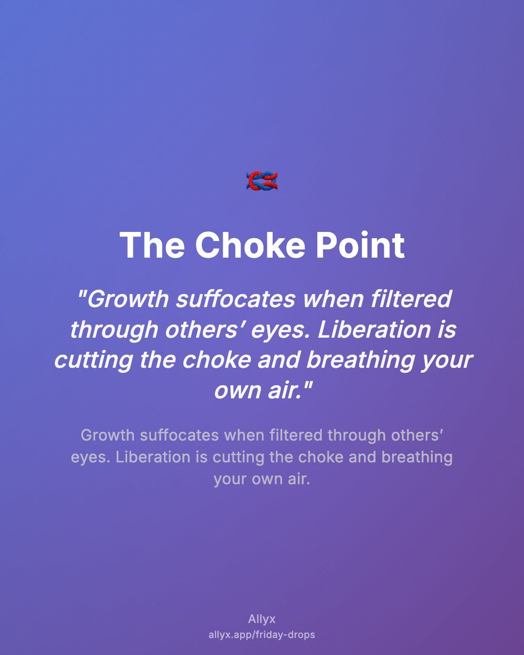Shareable quote card for The Choke Point