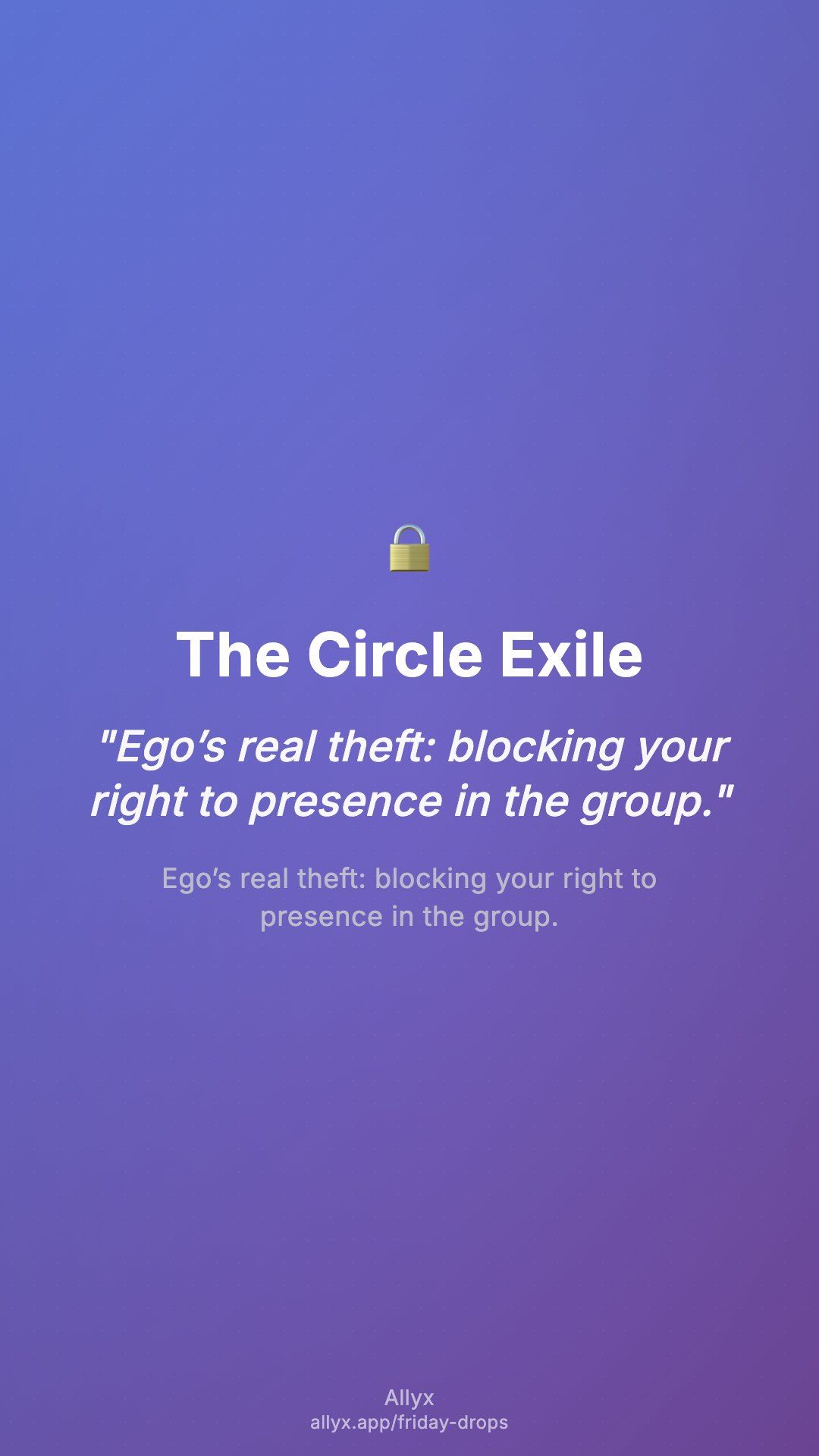 Shareable story card for The Circle Exile