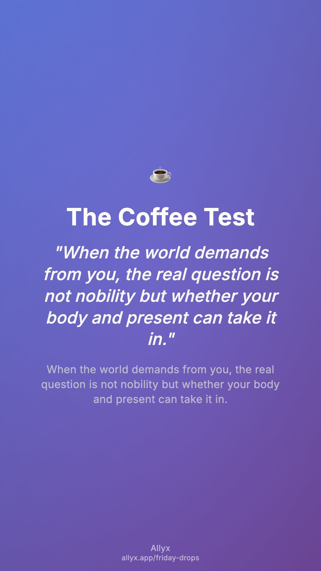 Shareable story card for The Coffee Test