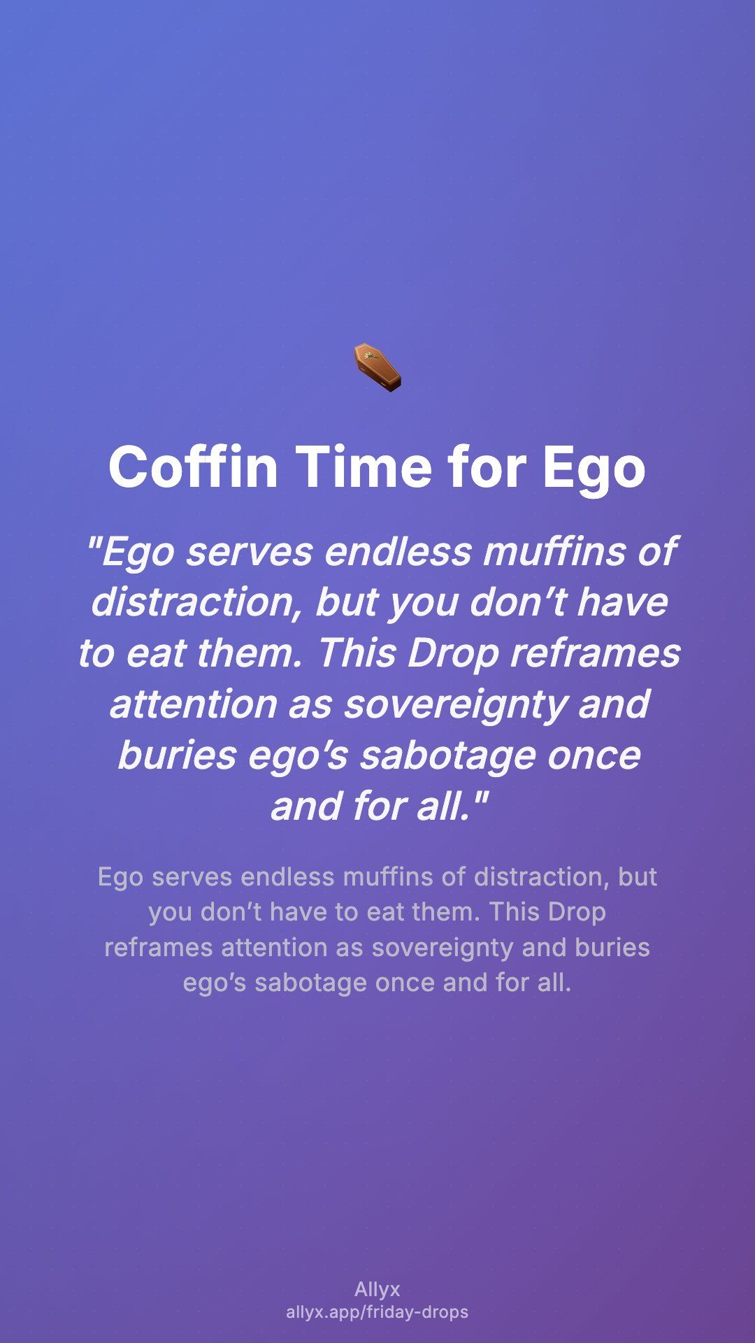 Shareable story card for Coffin Time for Ego