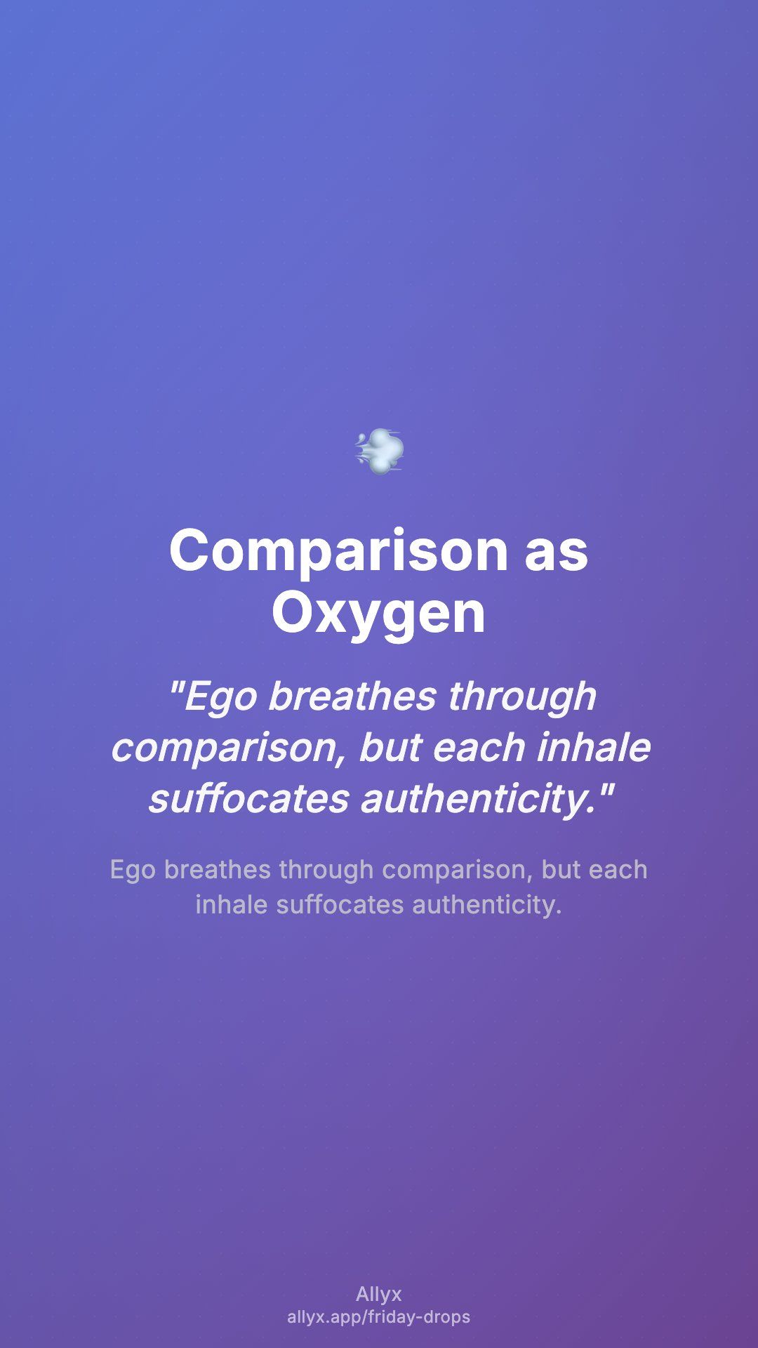 Shareable story card for Comparison as Oxygen
