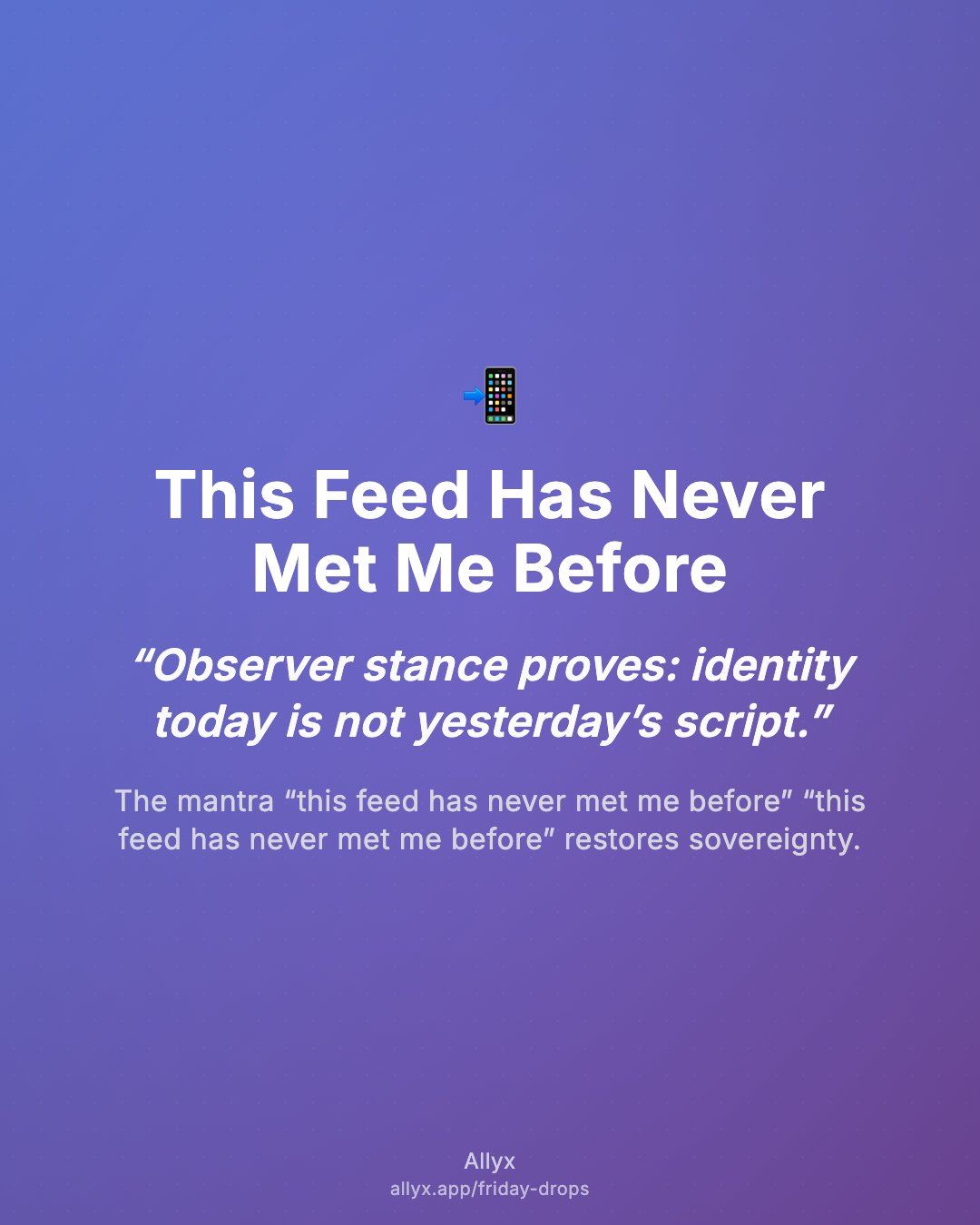 Shareable quote card for This Feed Has Never Met Me Before