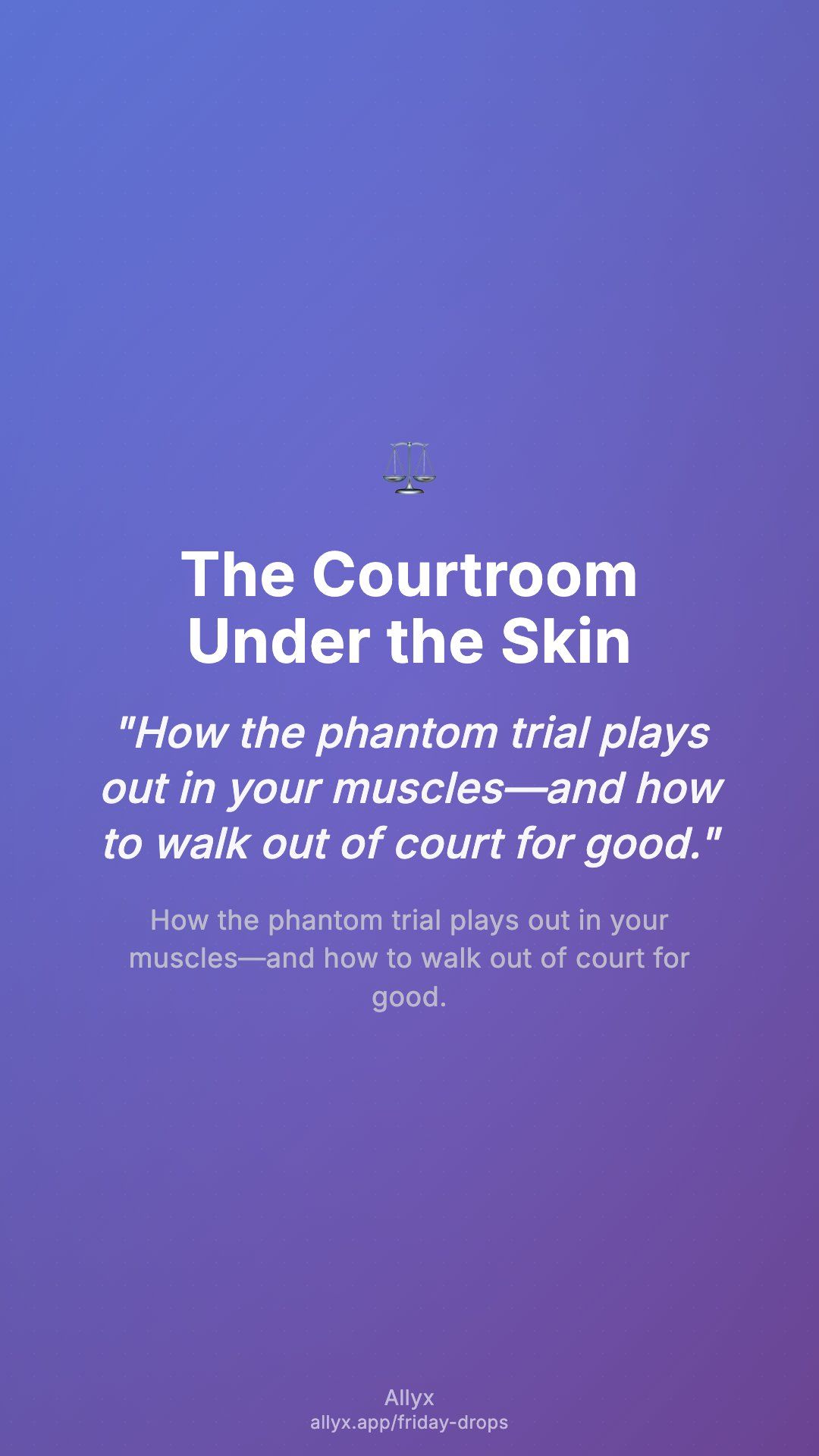 Shareable story card for The Courtroom Under the Skin