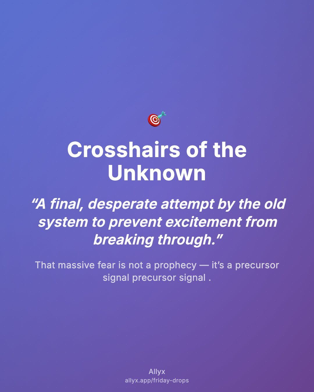 Shareable quote card for Crosshairs of the Unknown